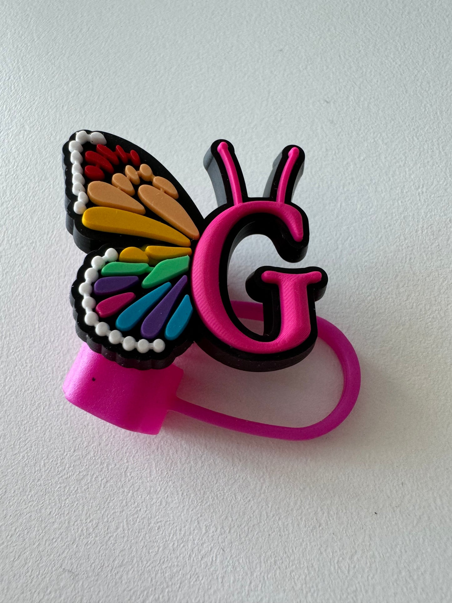 Butterfly Alphabet Straw Topper