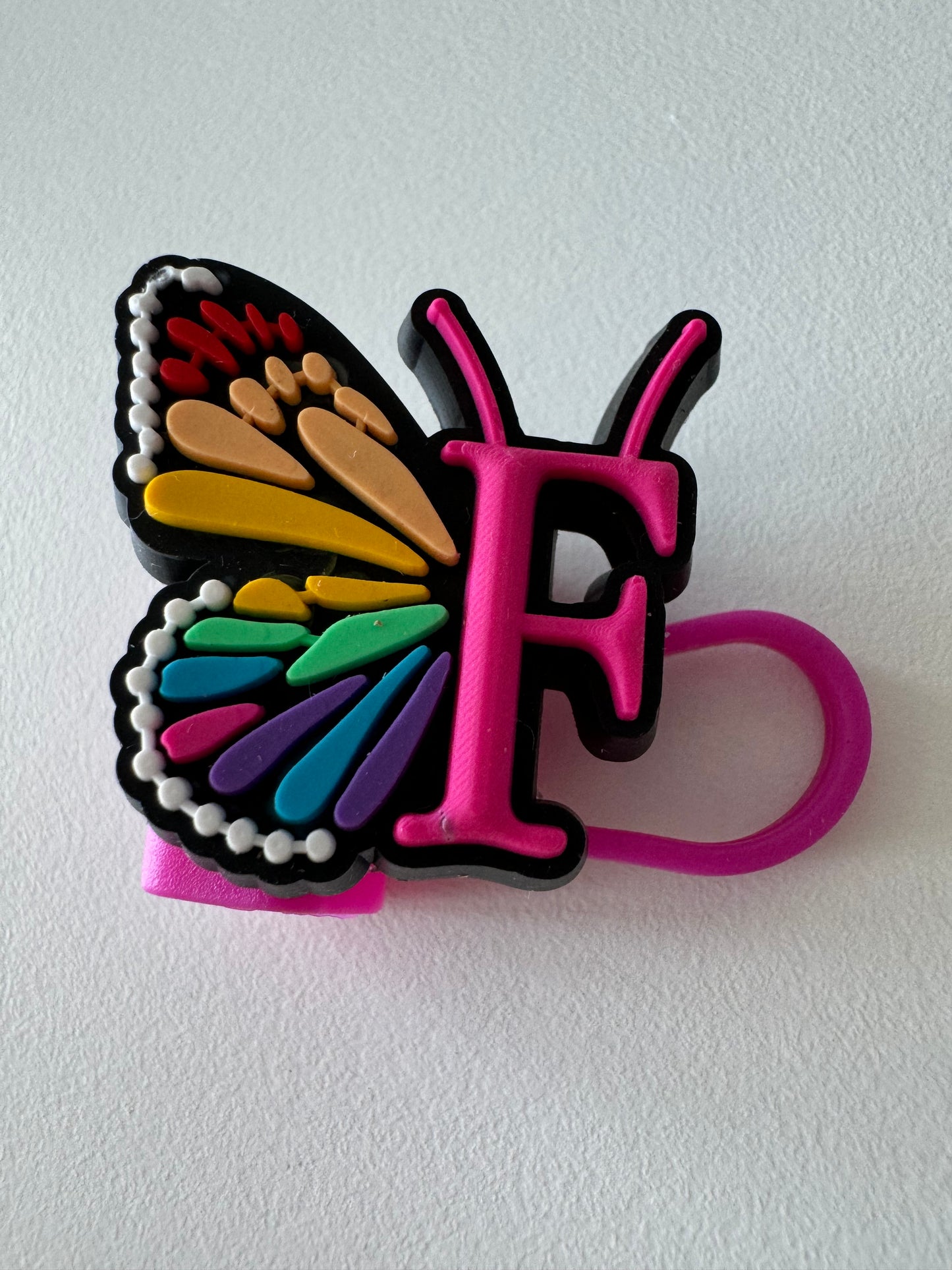 Butterfly Alphabet Straw Topper