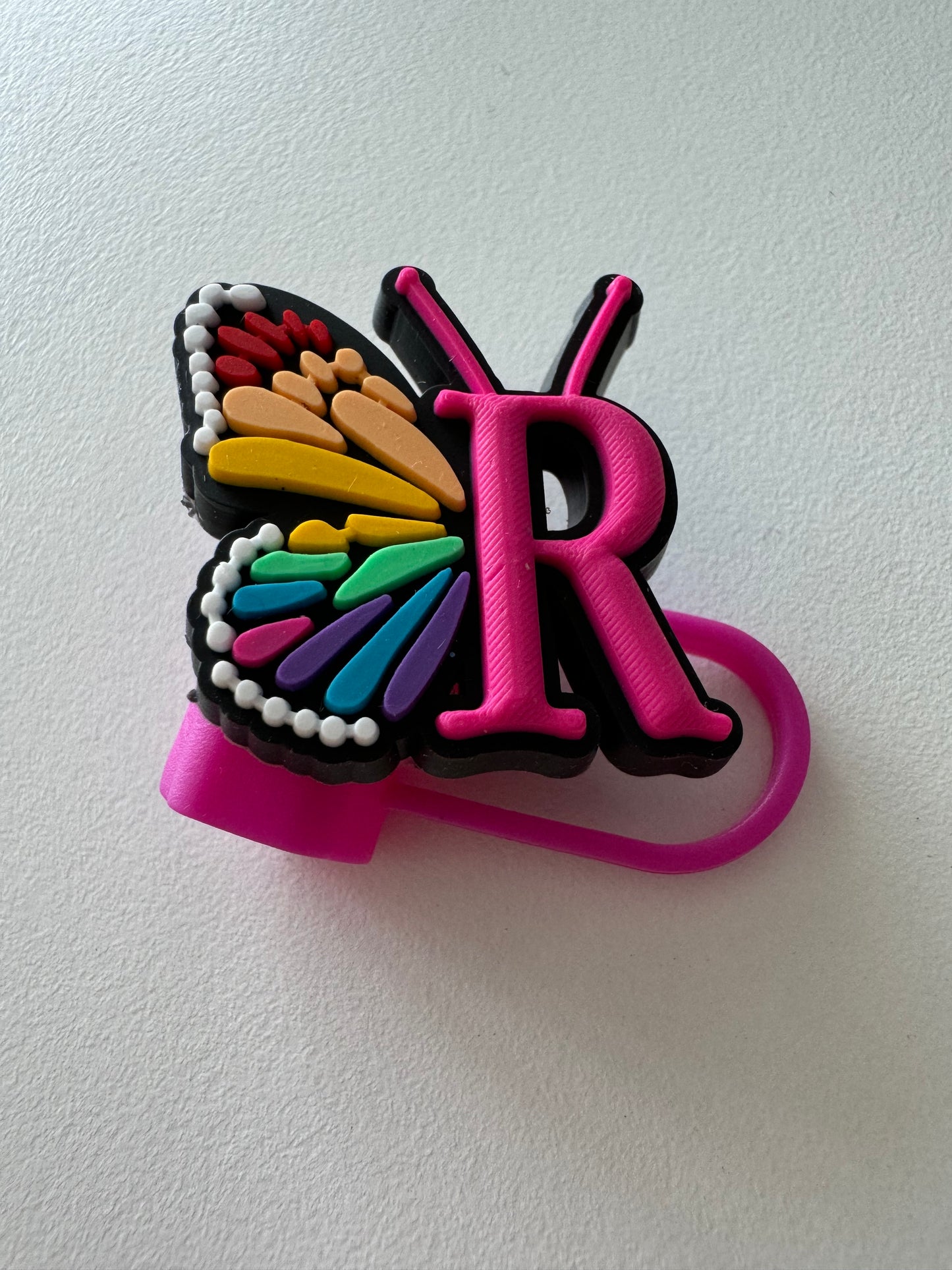 Butterfly Alphabet Straw Topper
