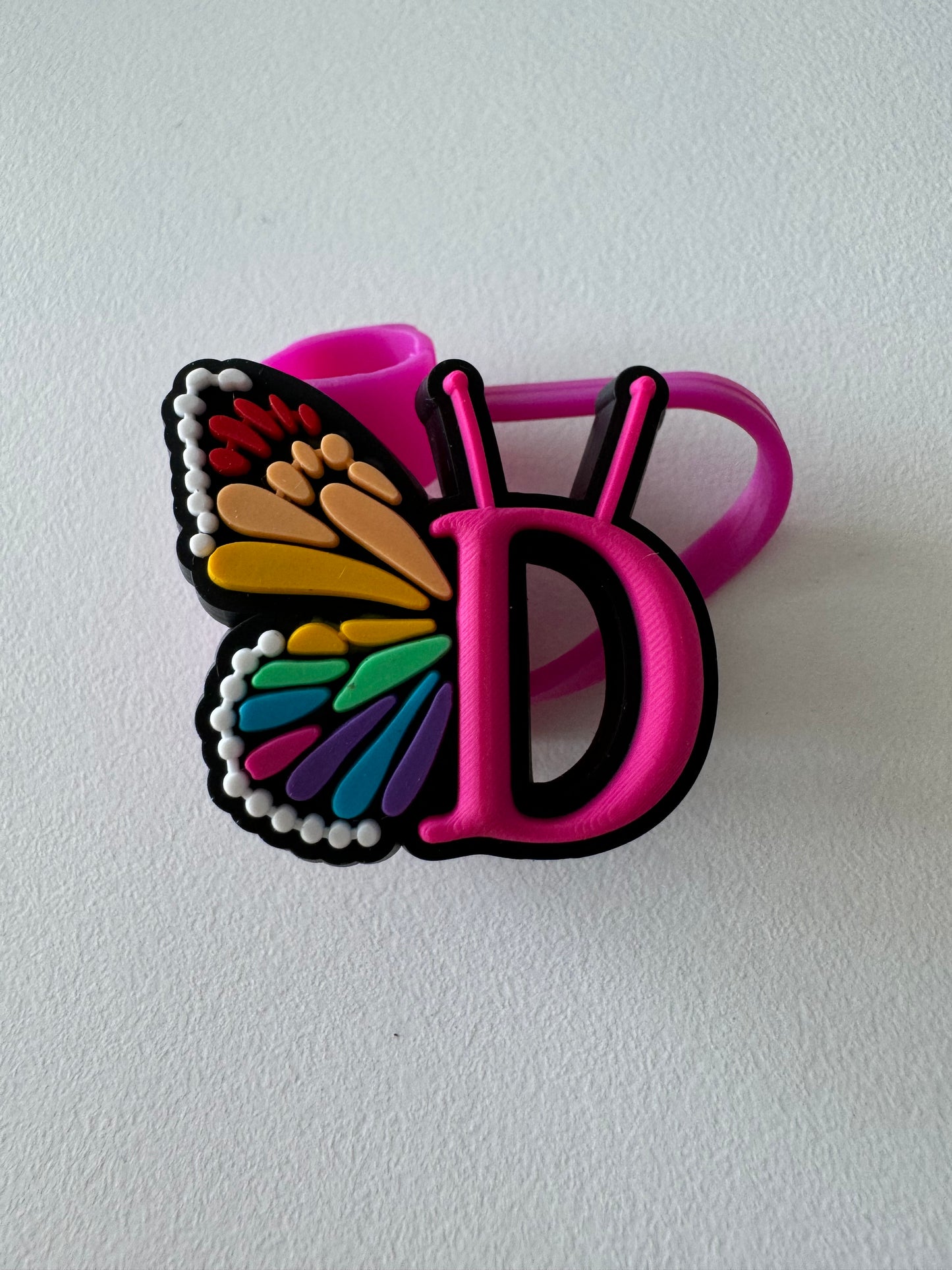 Butterfly Alphabet Straw Topper