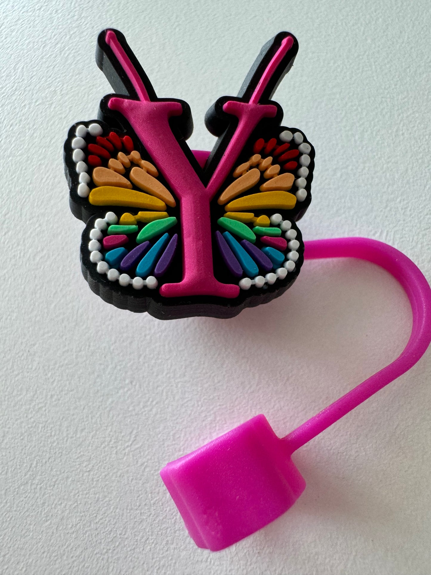 Butterfly Alphabet Straw Topper