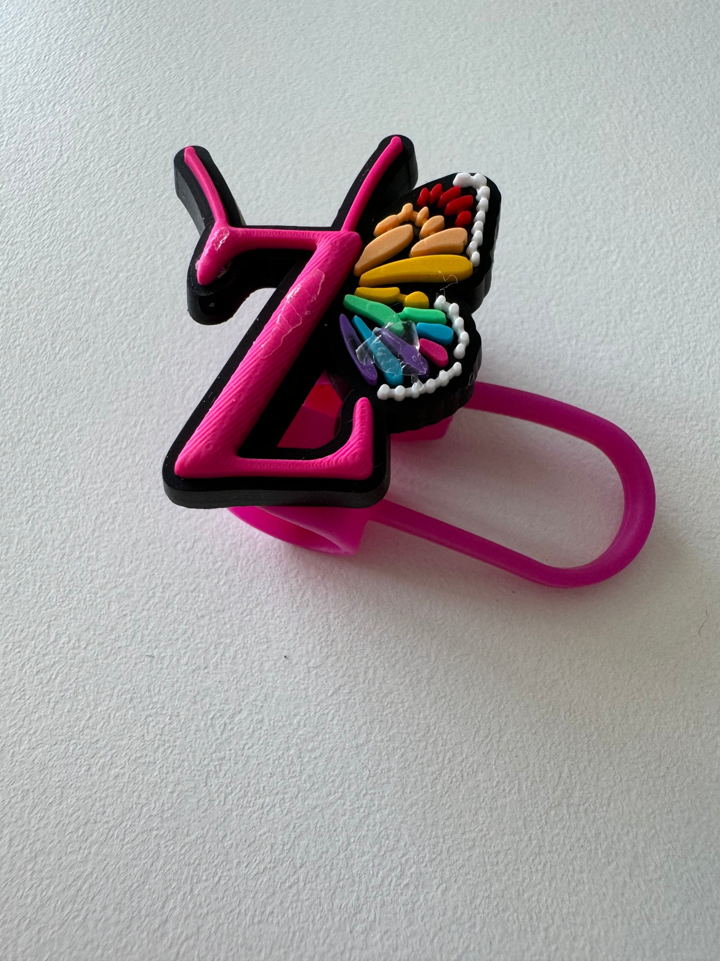 Butterfly Alphabet Straw Topper