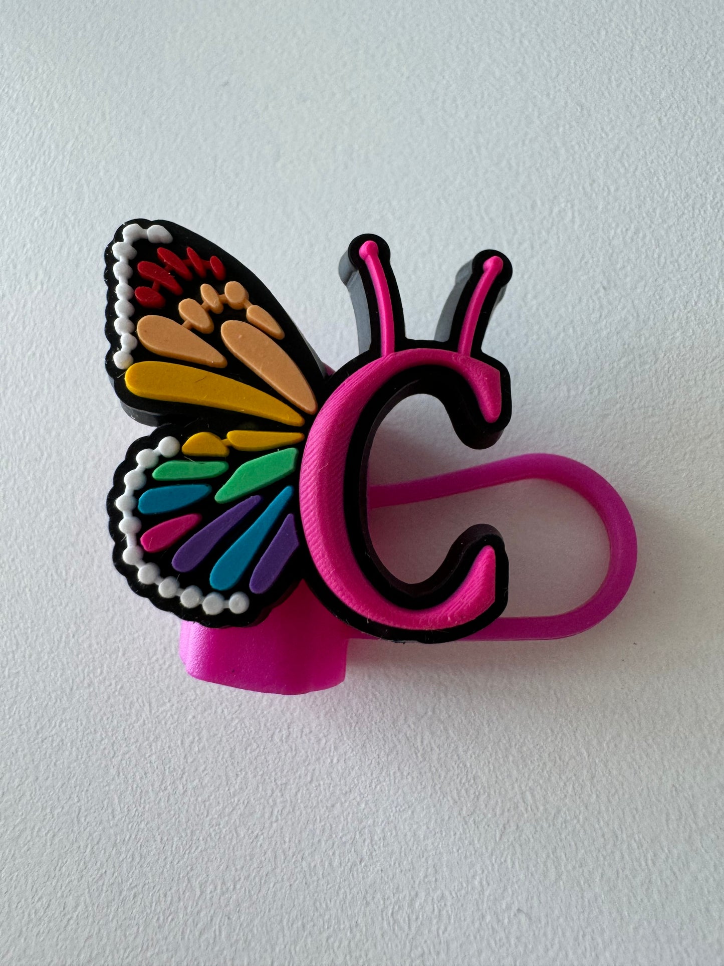 Butterfly Alphabet Straw Topper