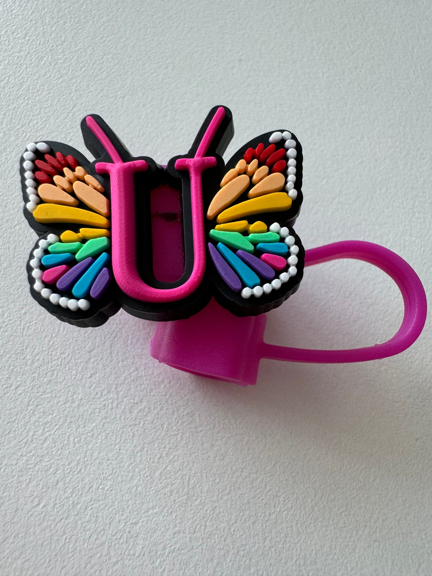 Butterfly Alphabet Straw Topper