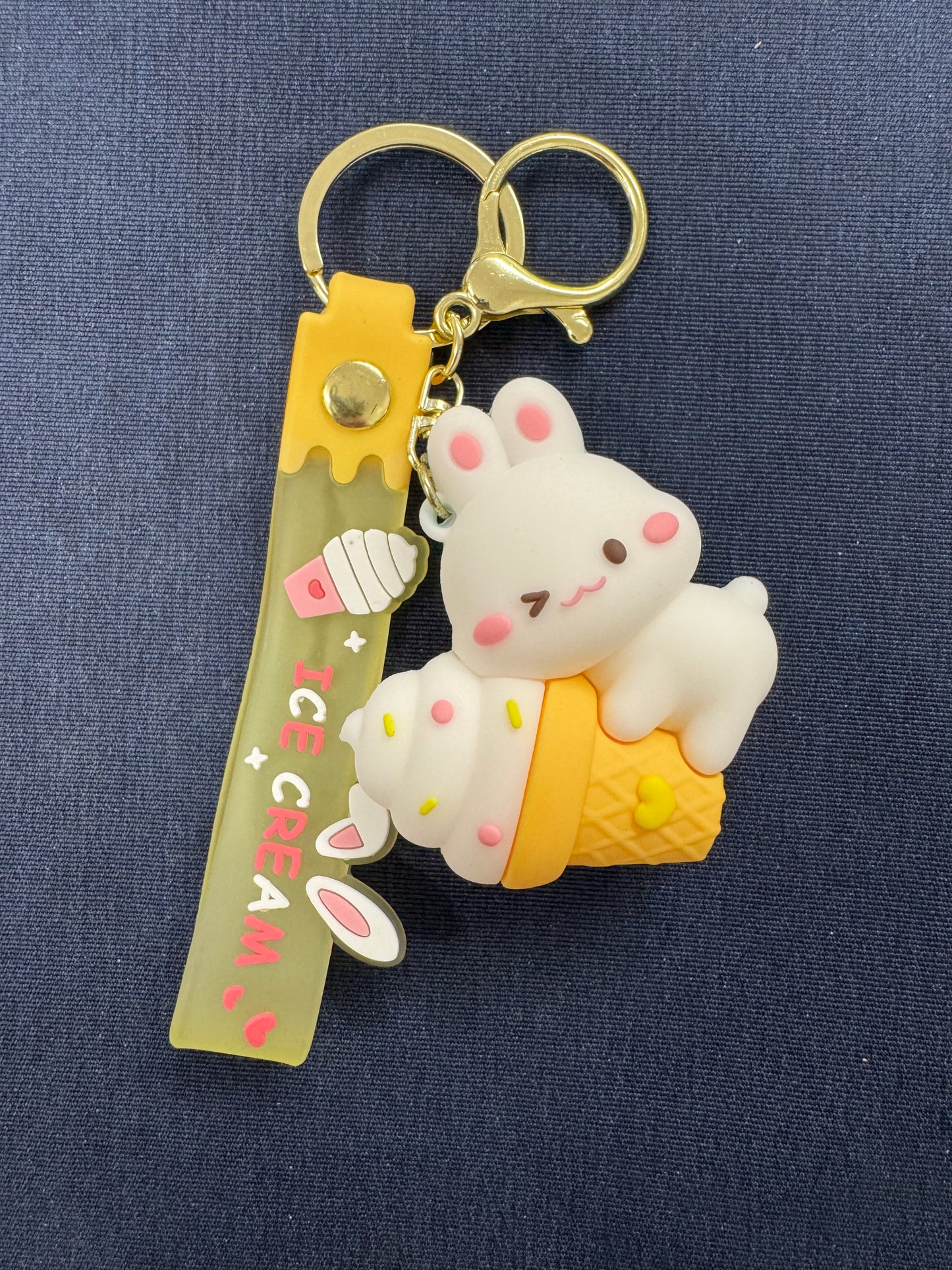 Ice Cream Bunny Keychain