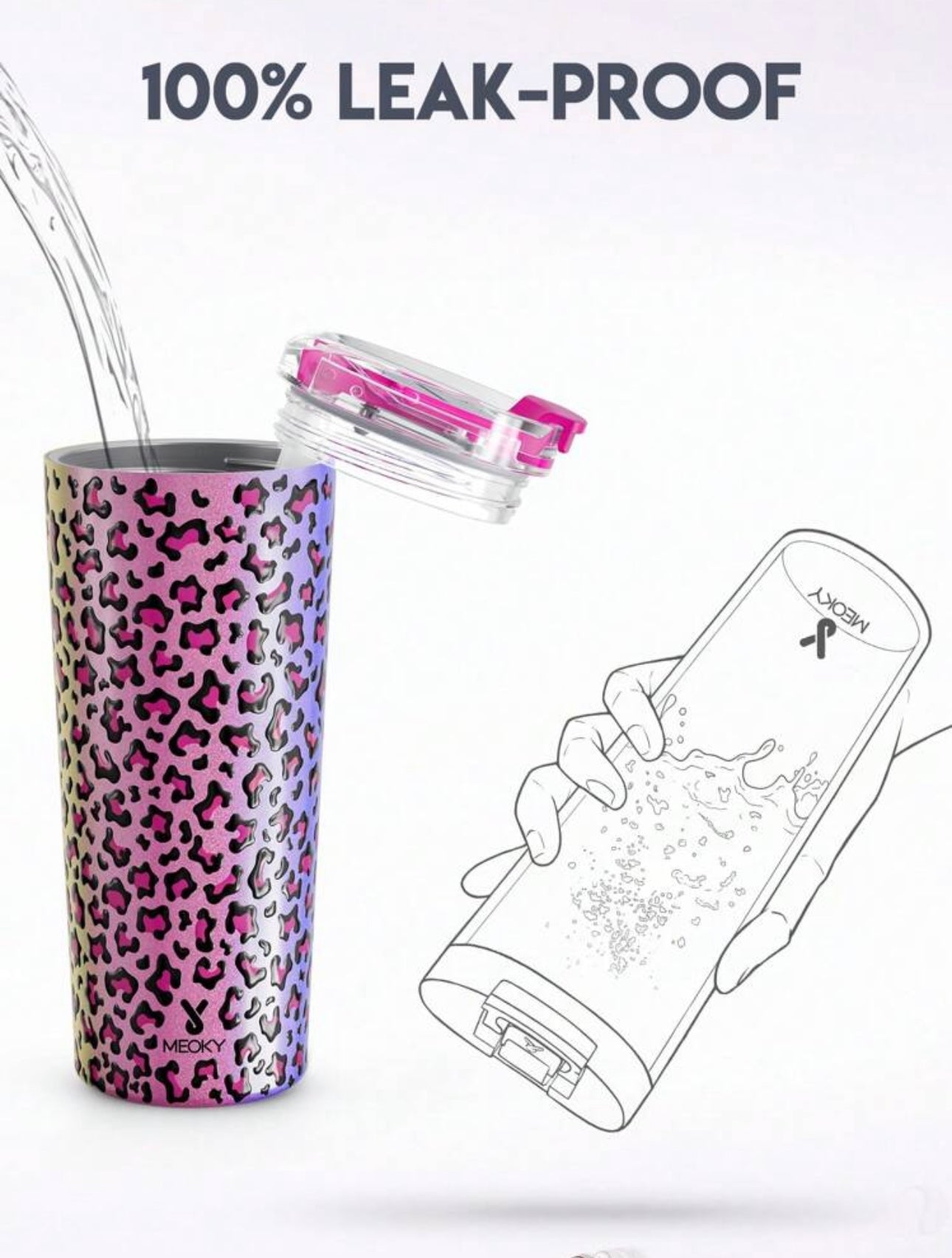 Meoky 24oz Tumbler with Duo 2-in-1 Lid