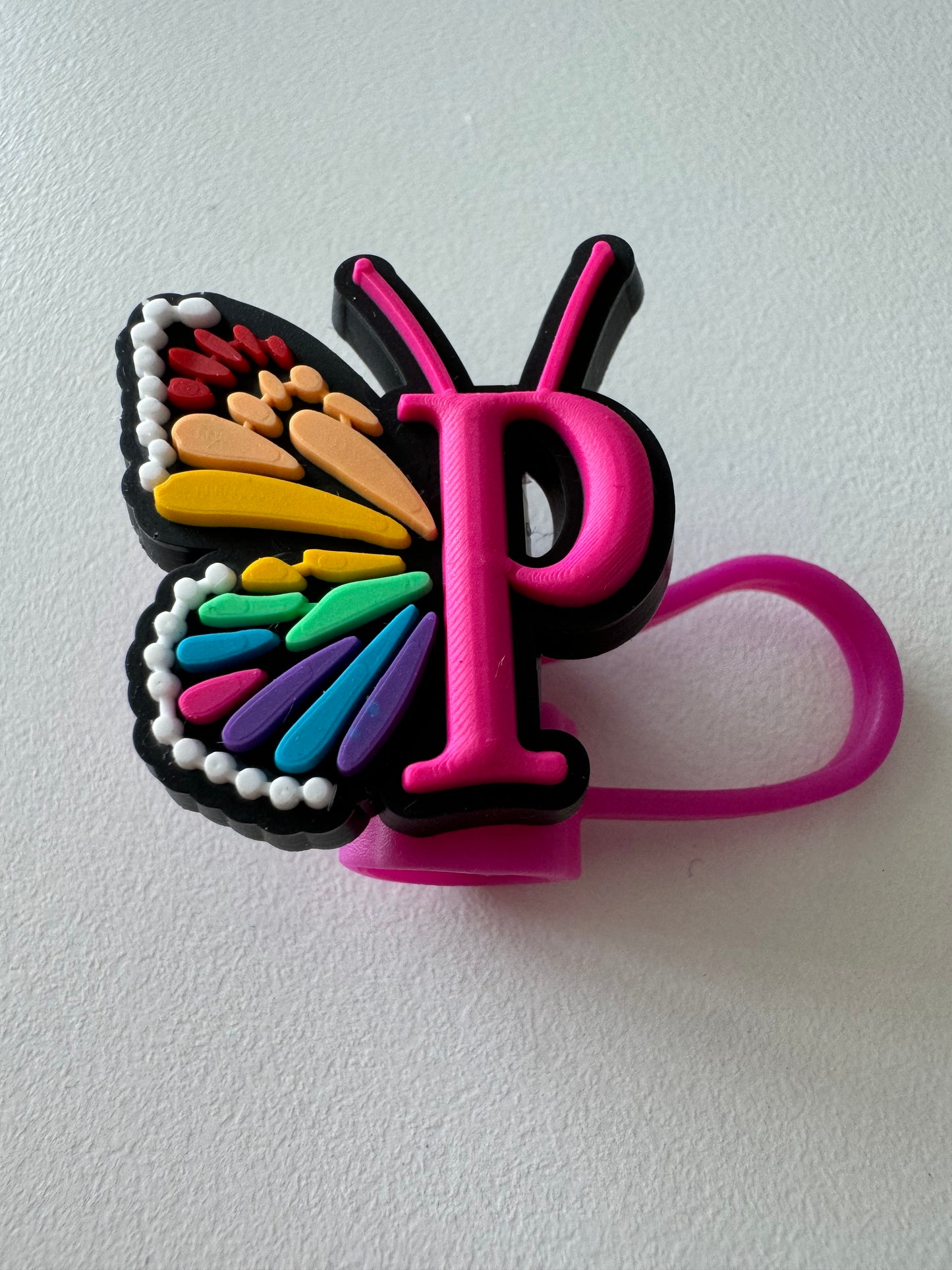 Butterfly Alphabet Straw Topper