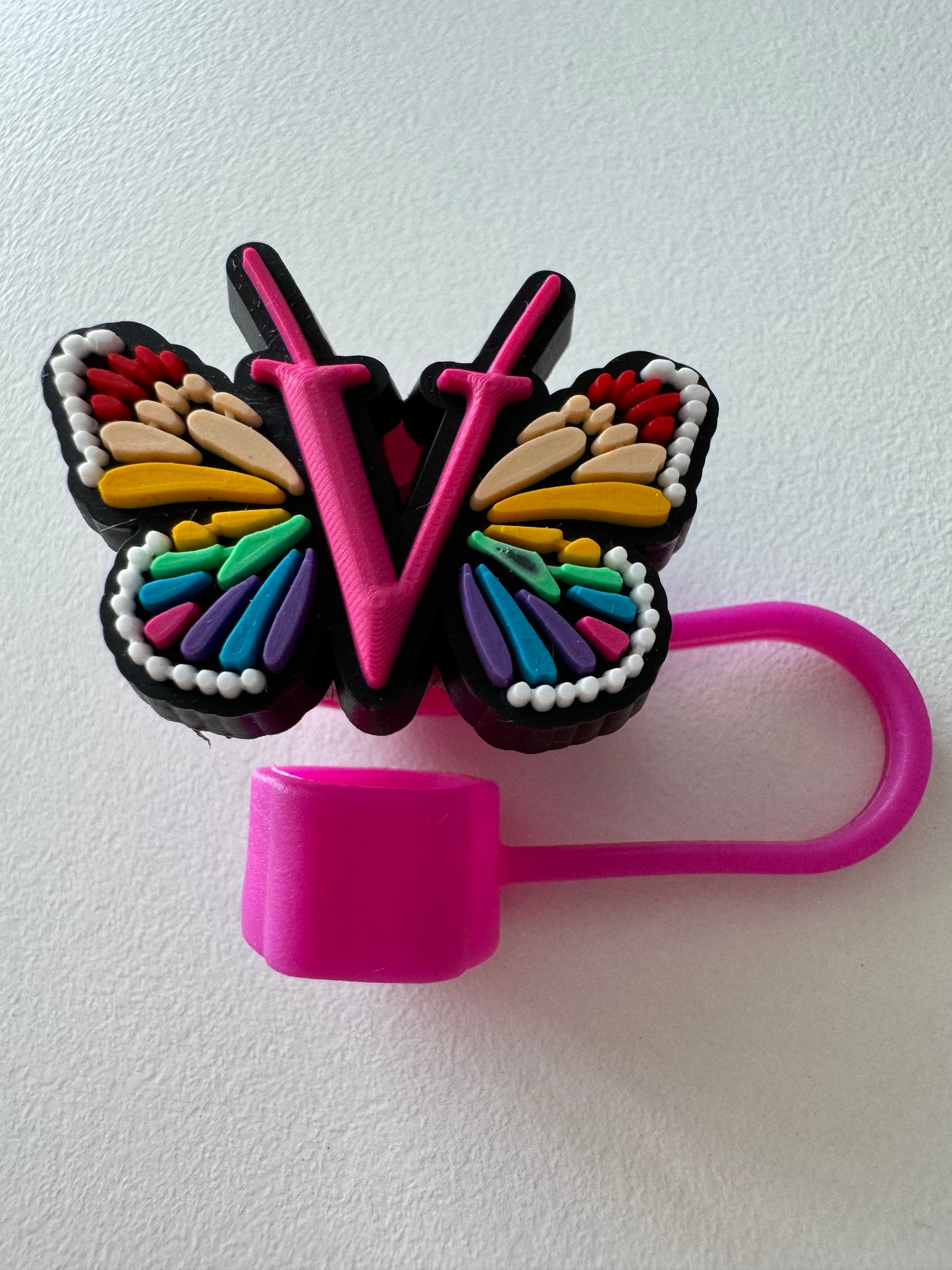 Butterfly Alphabet Straw Topper
