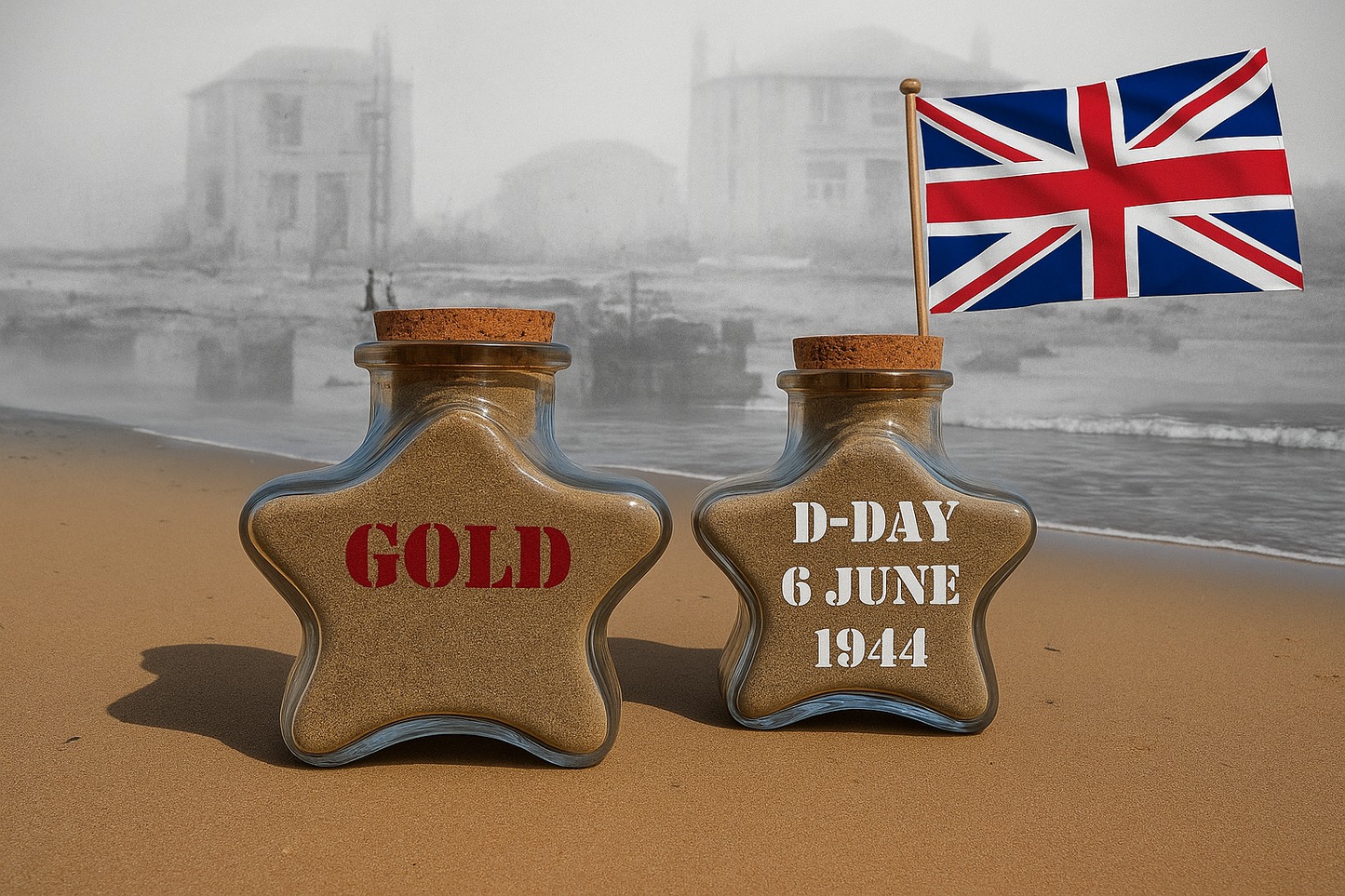 D Day Memorial Sand Bottles