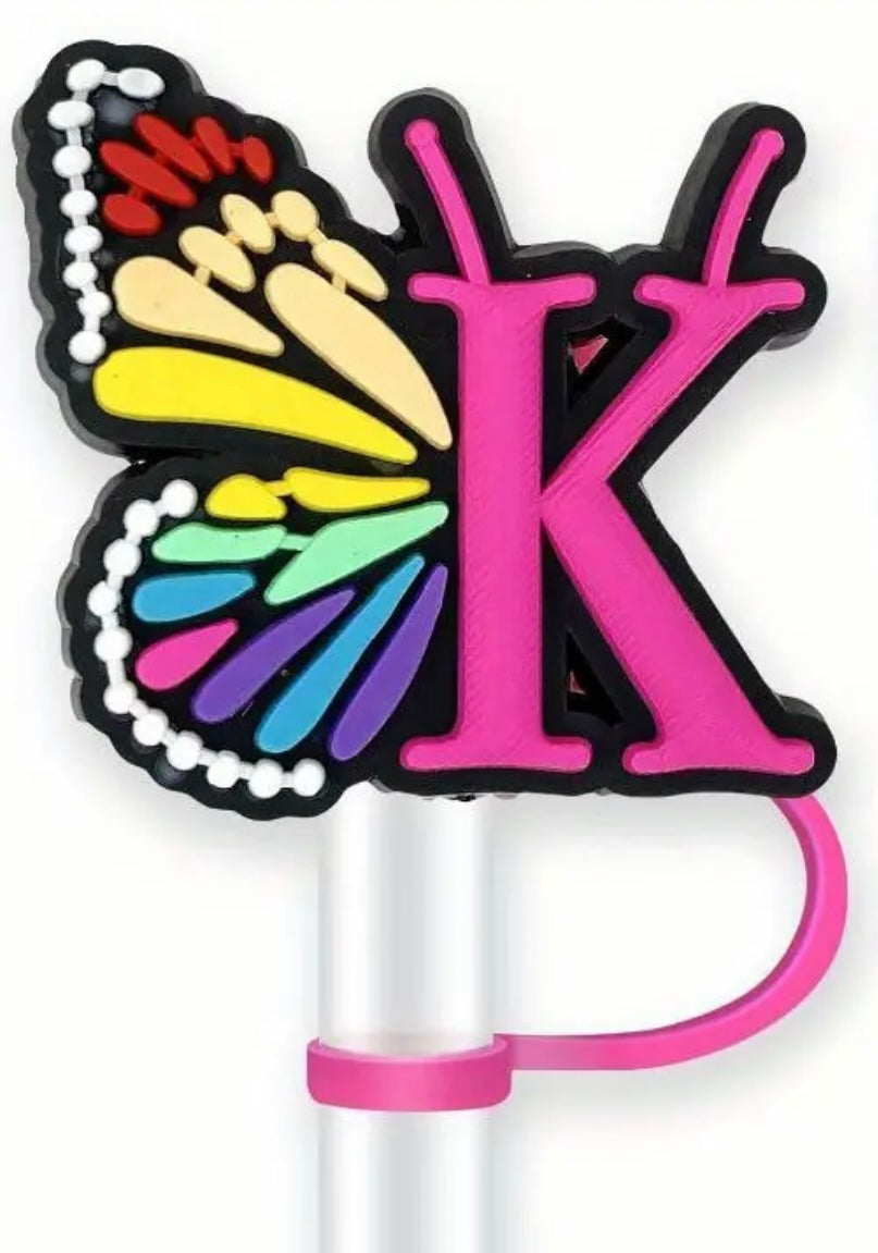 Butterfly Alphabet Straw Topper