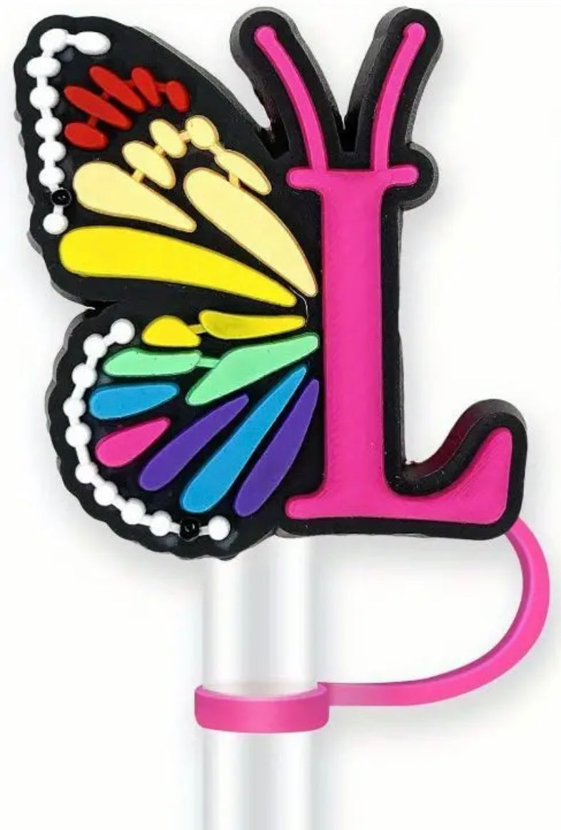 Butterfly Alphabet Straw Topper