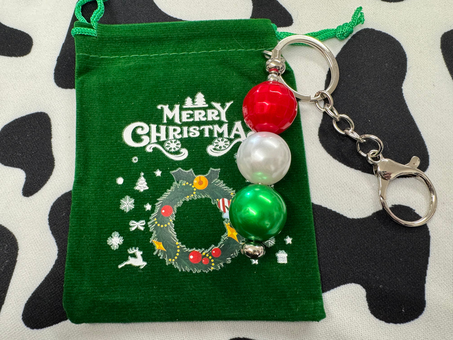 Christmas Beaded Keychains/Bag Decoration