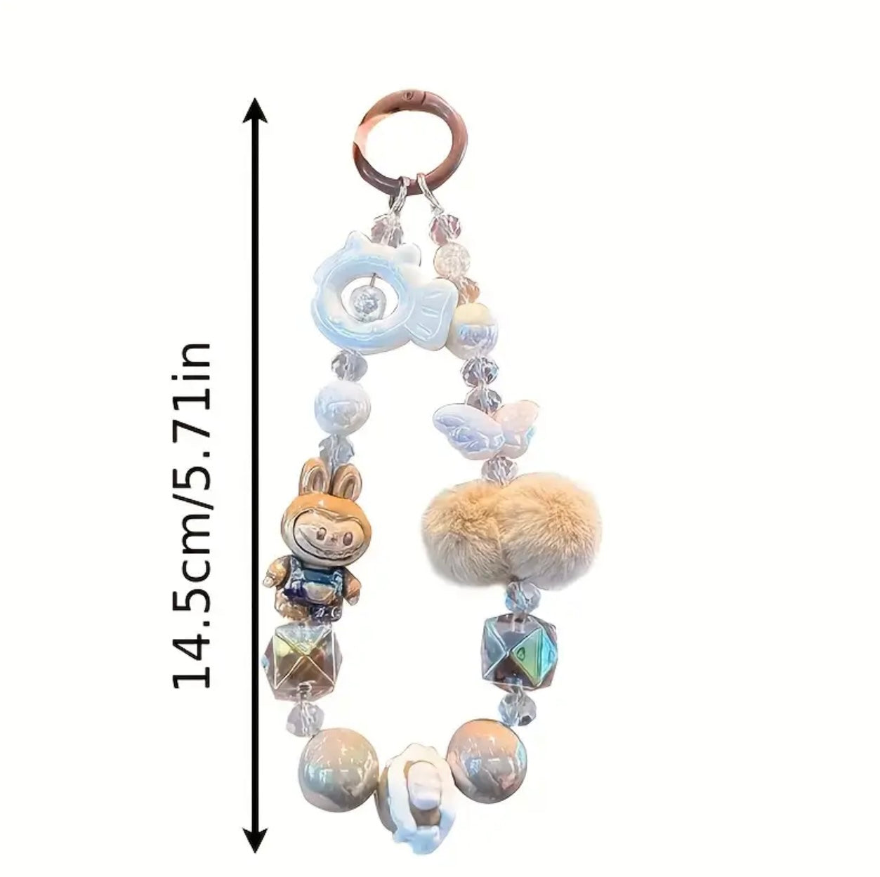 LABUBU Acrylic Pom Pom Beaded Phone Chain