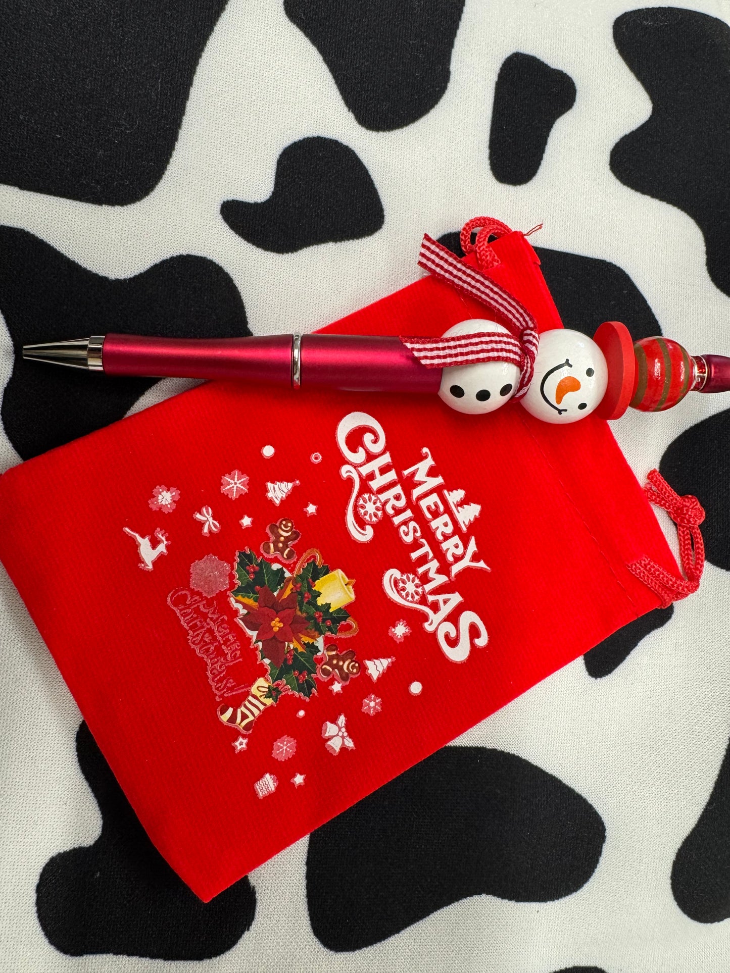 Christmas Snowmen Beaded Pens