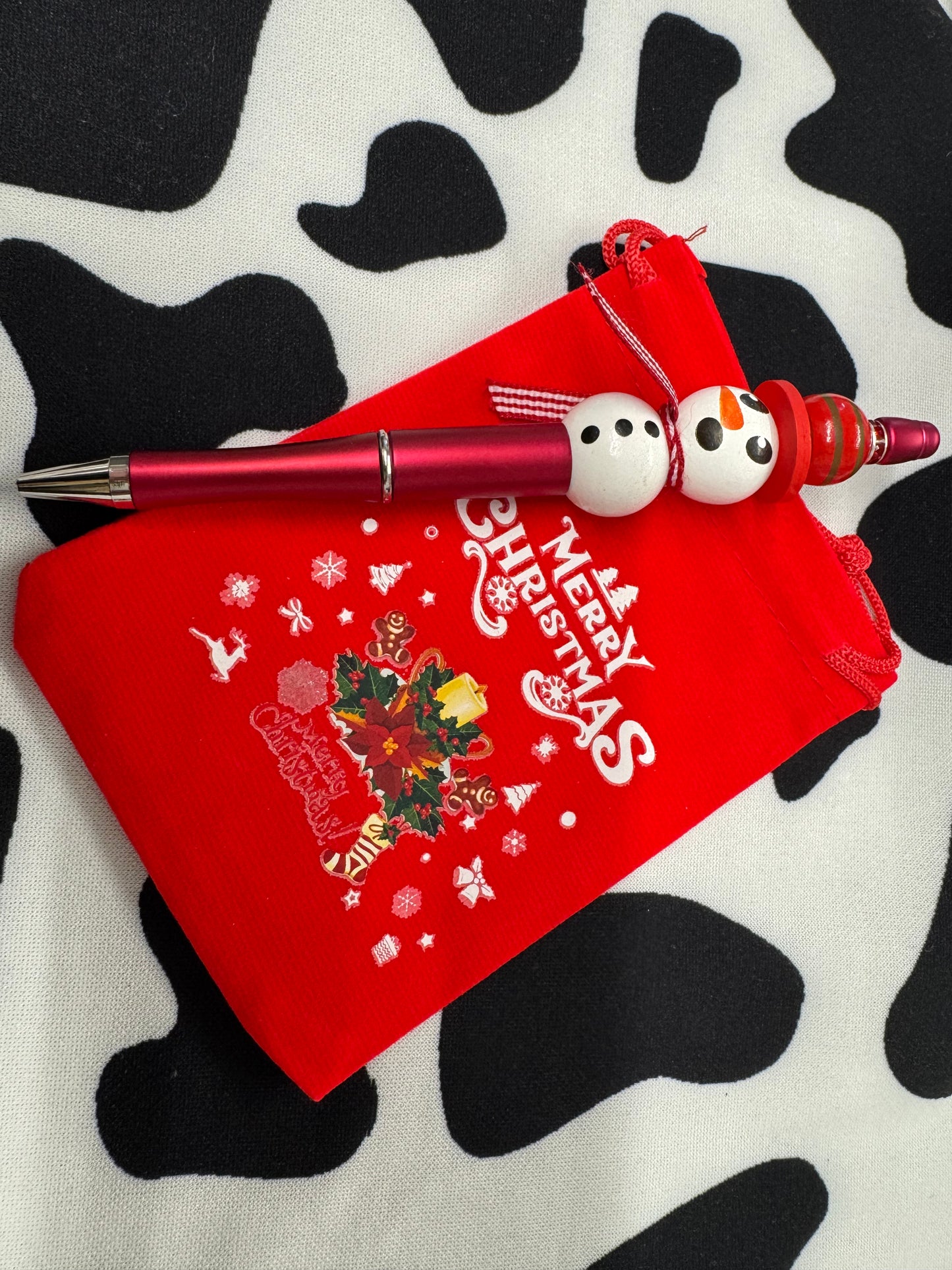 Christmas Snowmen Beaded Pens