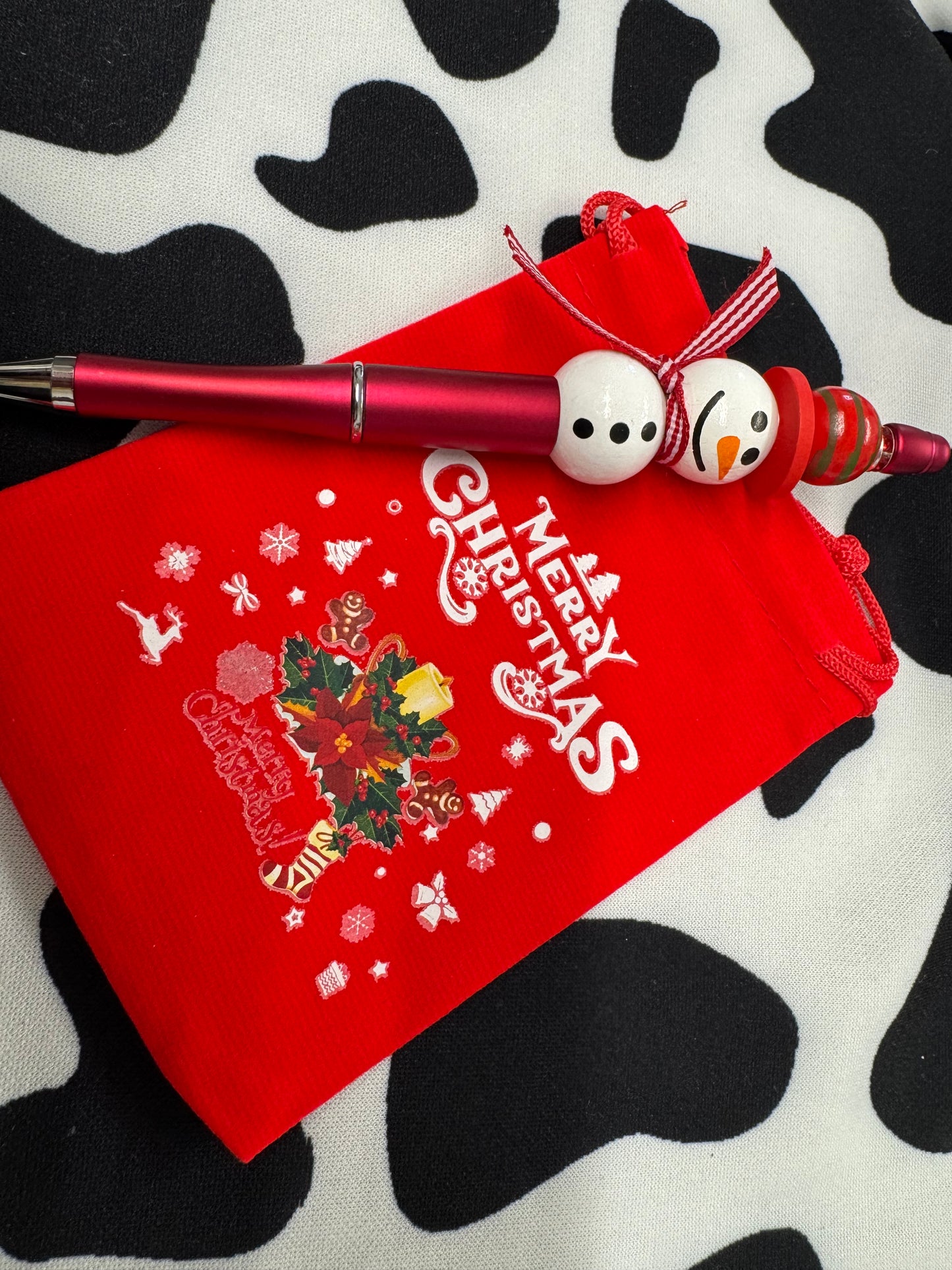 Christmas Snowmen Beaded Pens