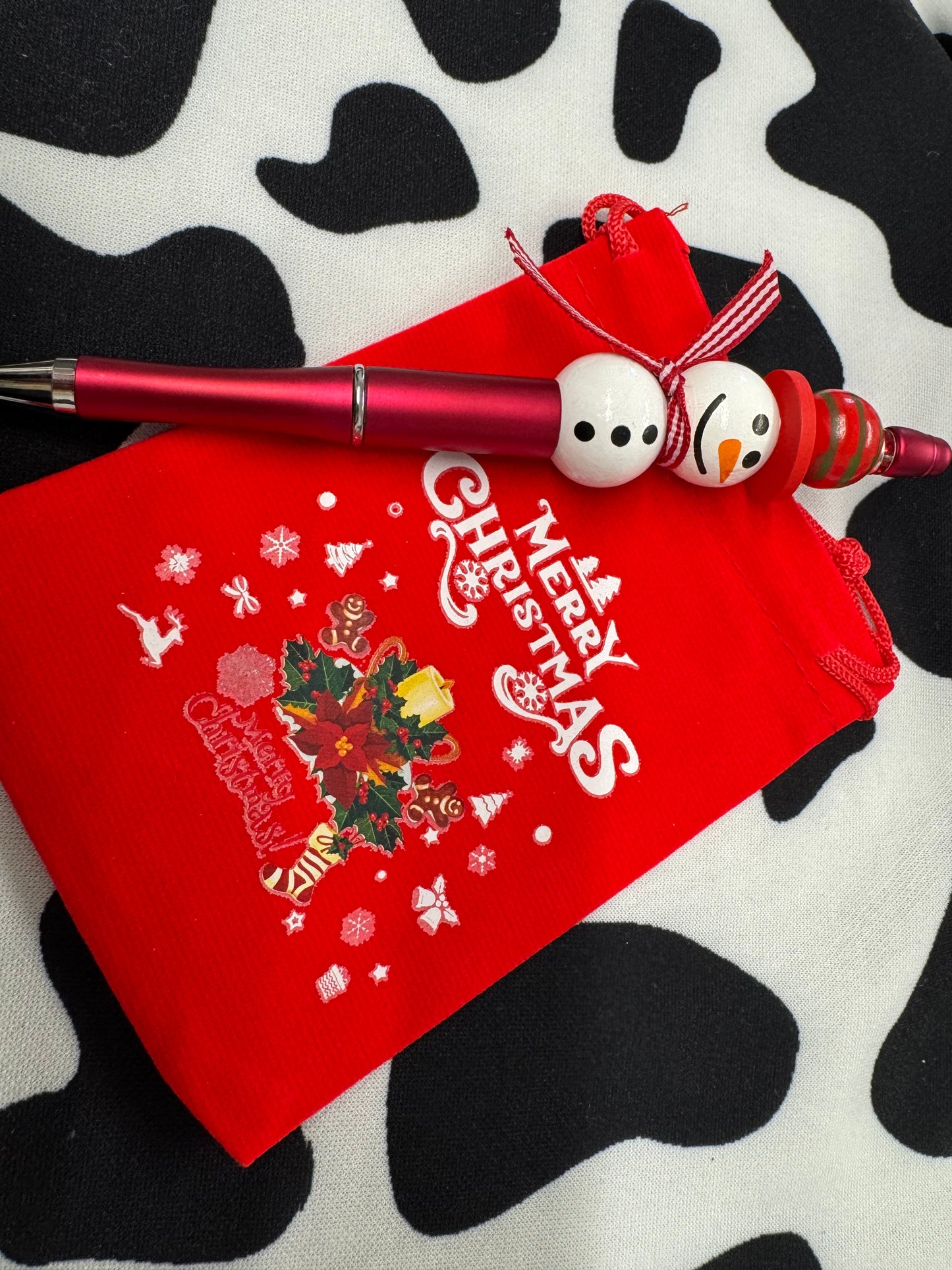 Christmas Snowmen Beaded Pens