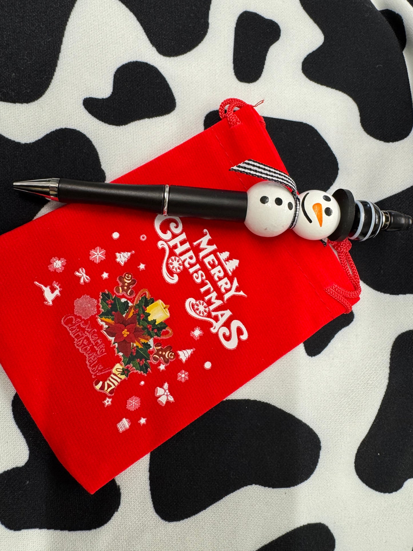 Christmas Snowmen Beaded Pens