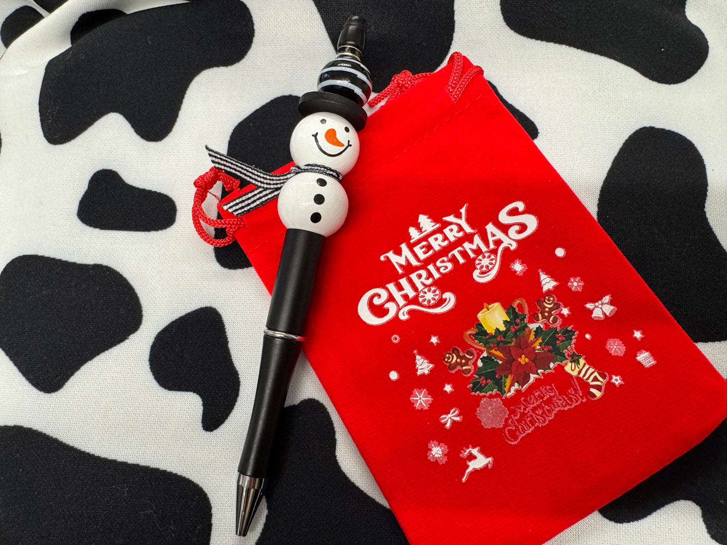 Christmas Snowmen Beaded Pens