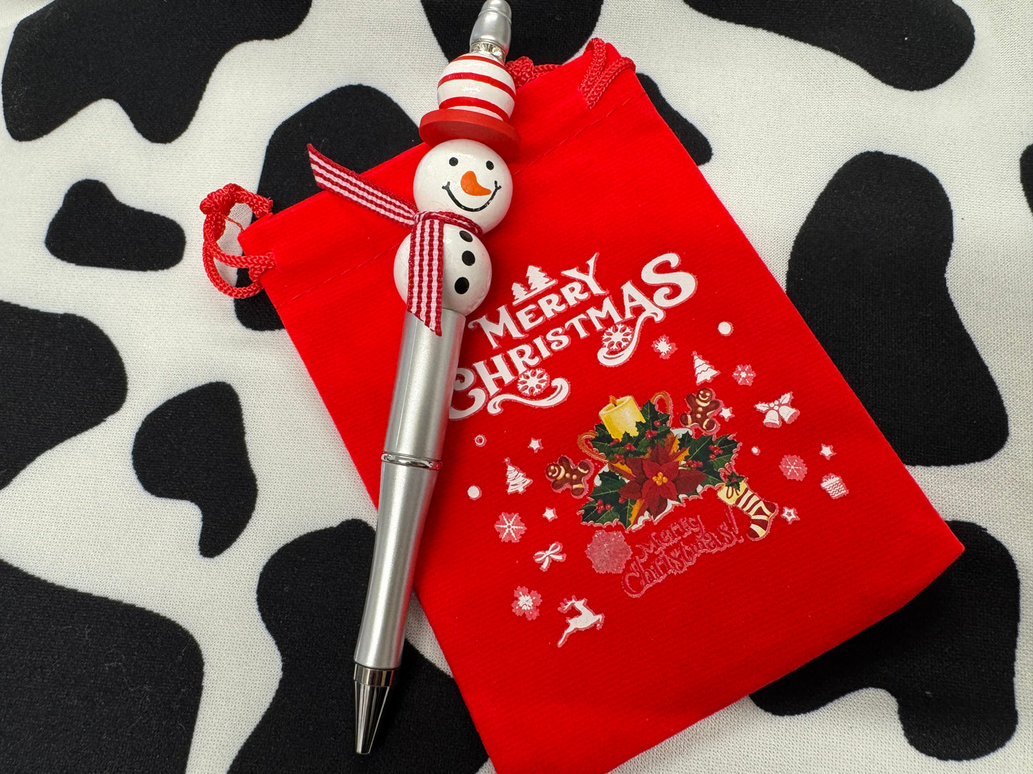 Christmas Snowmen Beaded Pens
