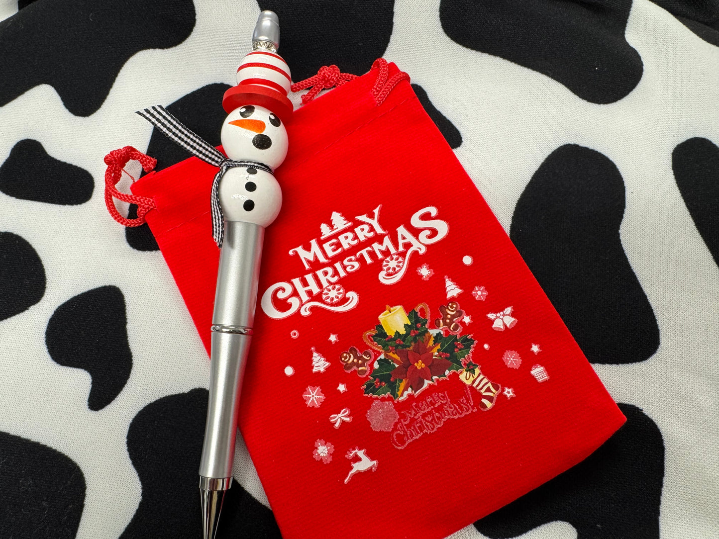 Christmas Snowmen Beaded Pens