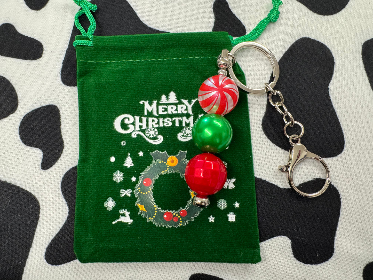 Christmas Beaded Keychains/Bag Decoration