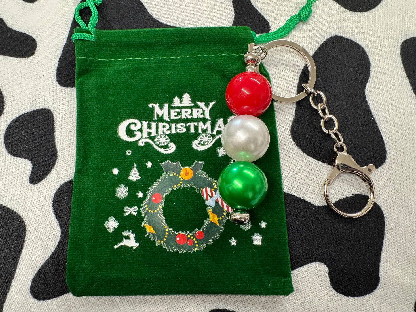 Christmas Beaded Keychains/Bag Decoration