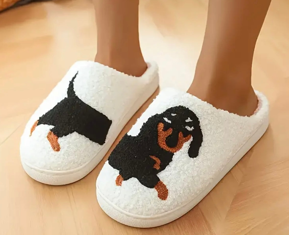 Cute Dachshund Plush Slippers
