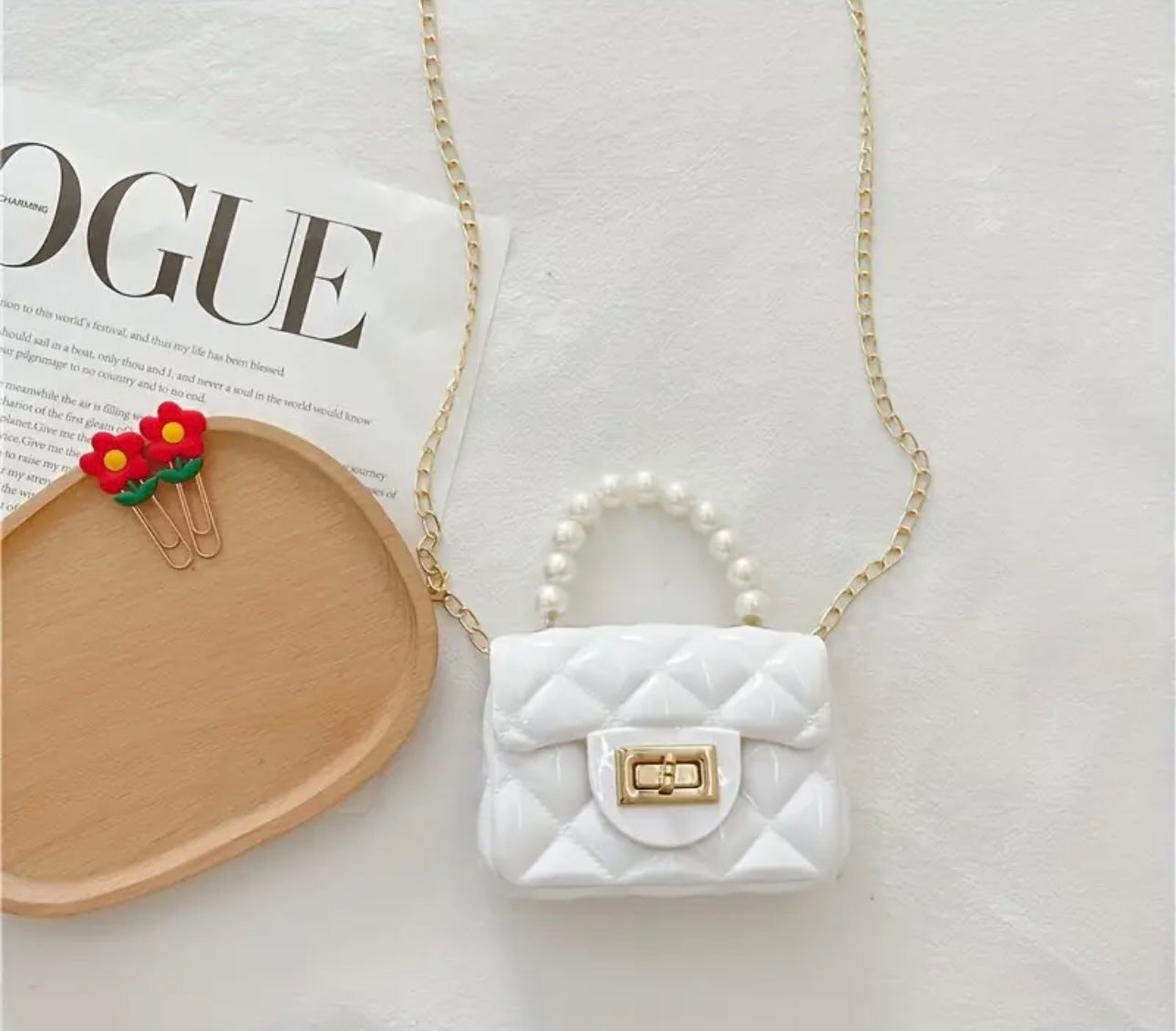 Fashionable Pearl Handle Mini Jelly Bags