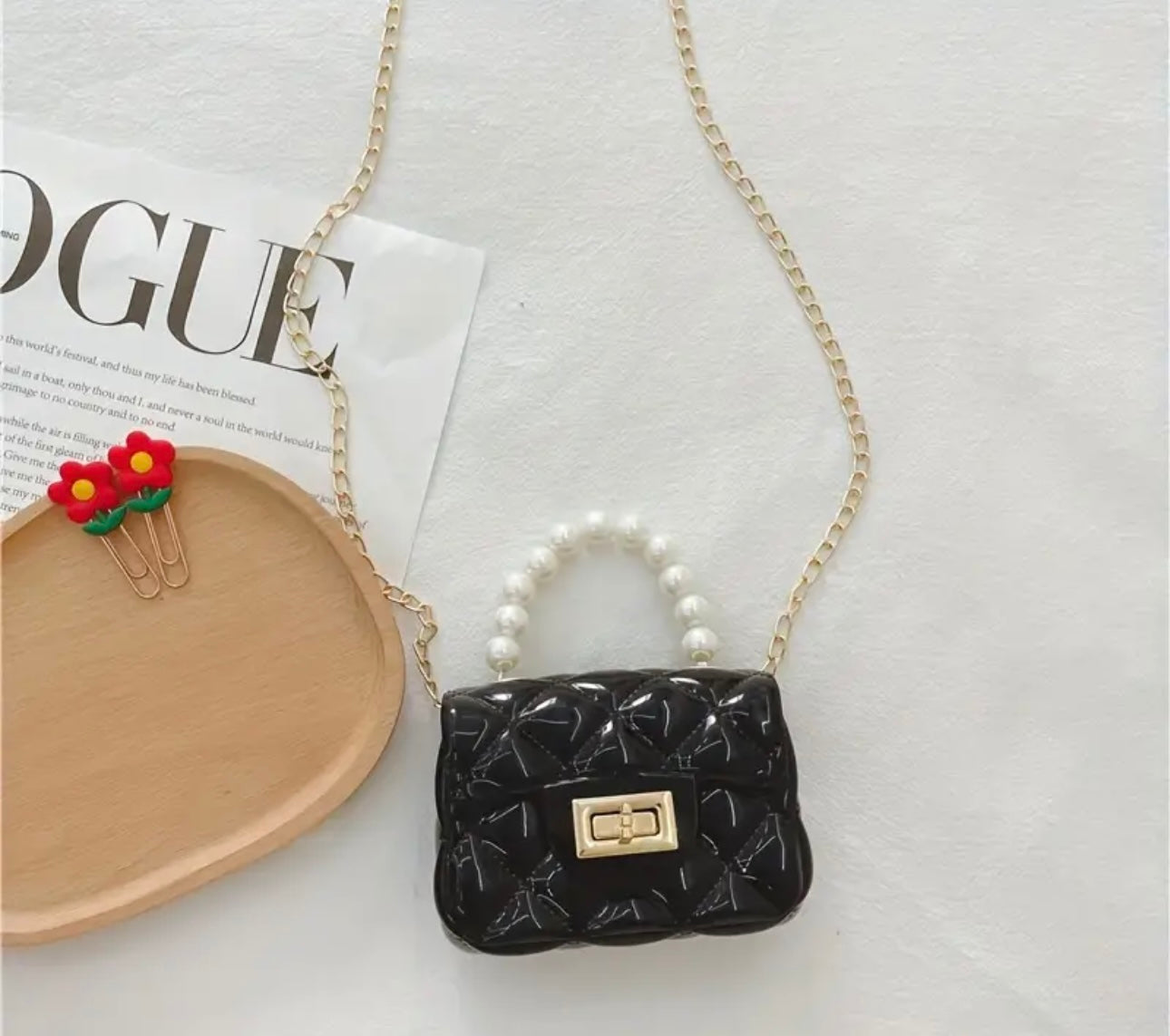 Fashionable Pearl Handle Mini Jelly Bags