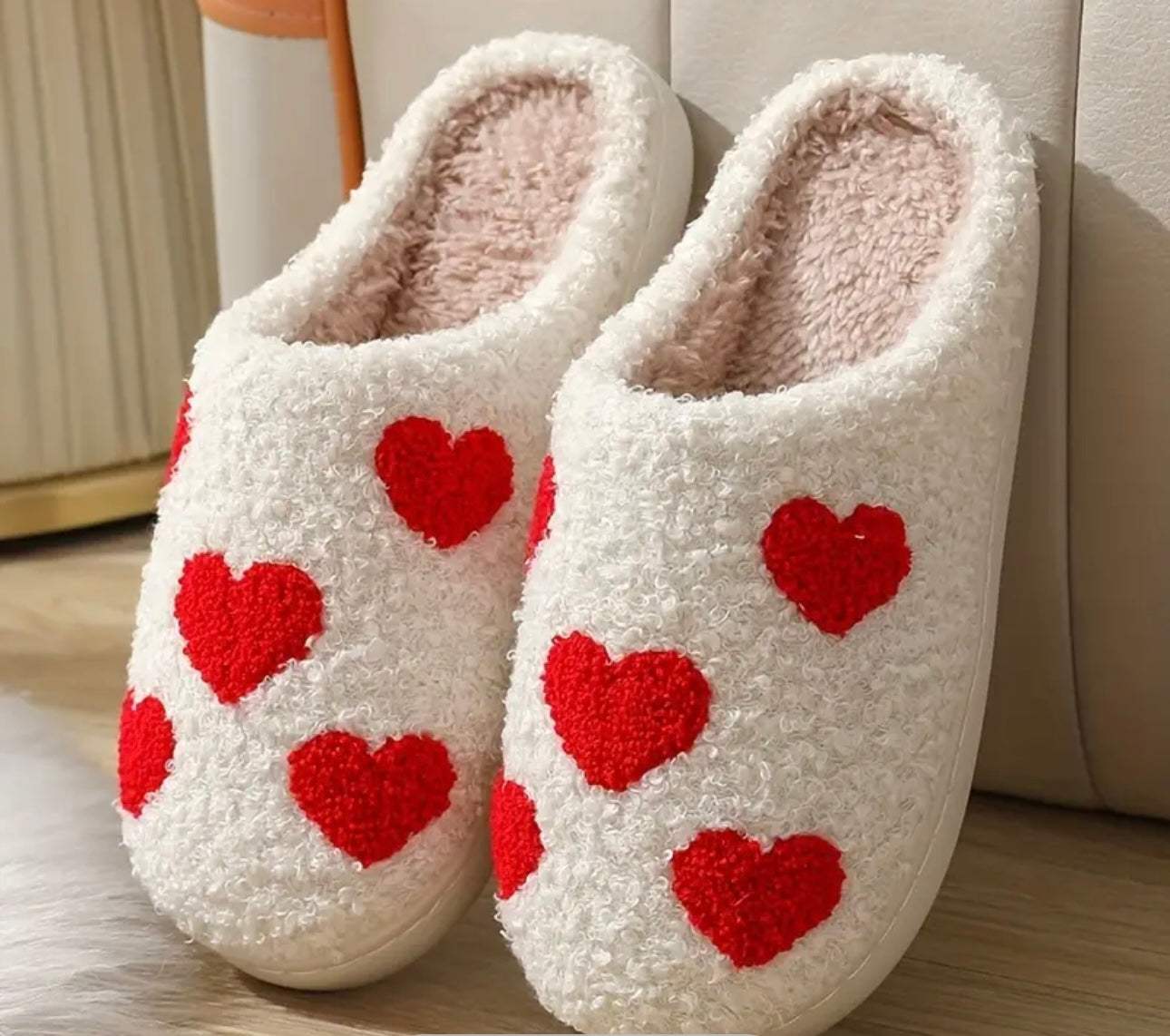 Love Heart Pattern Slippers