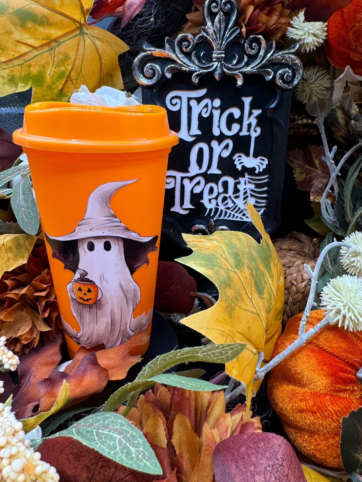 Halloween Reusable Coffee/Tea Cup with Lid