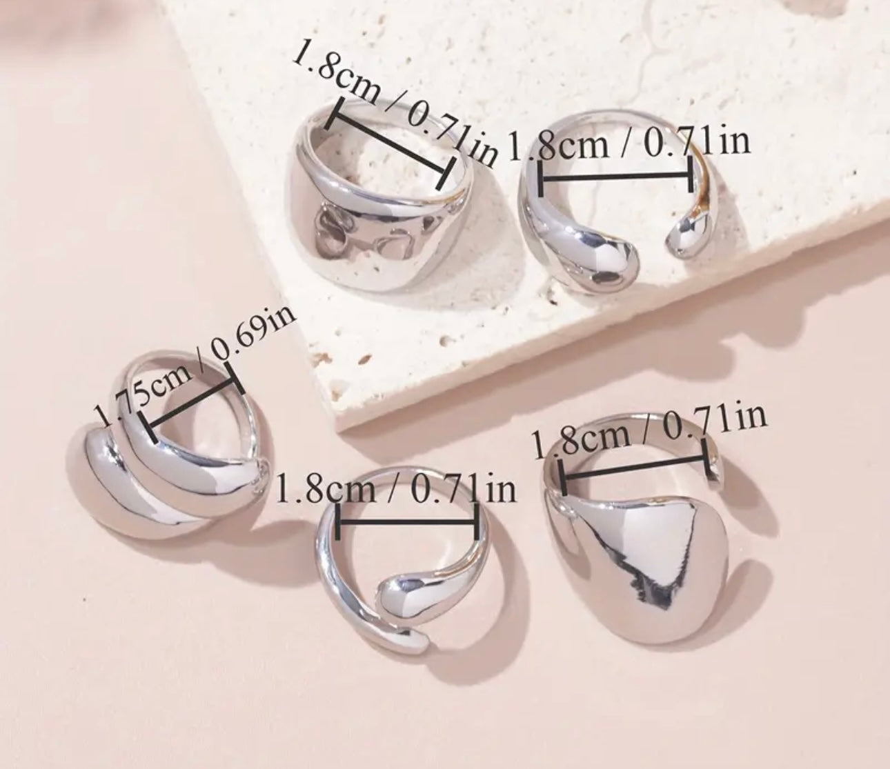 Fashionable Rings including Adjustable Fidget Rings