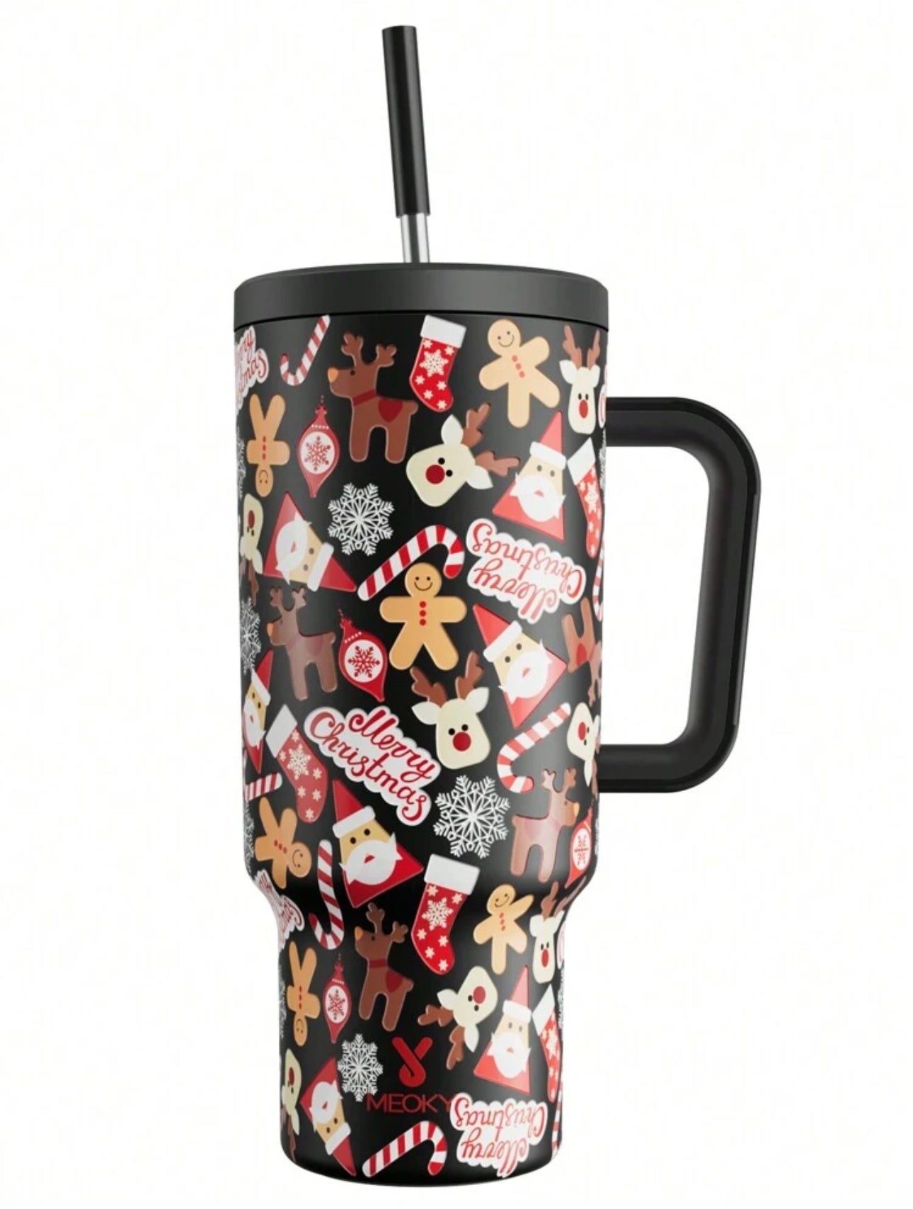 Meoky 40oz Stainless Steel Tumbler with Lid and Straw