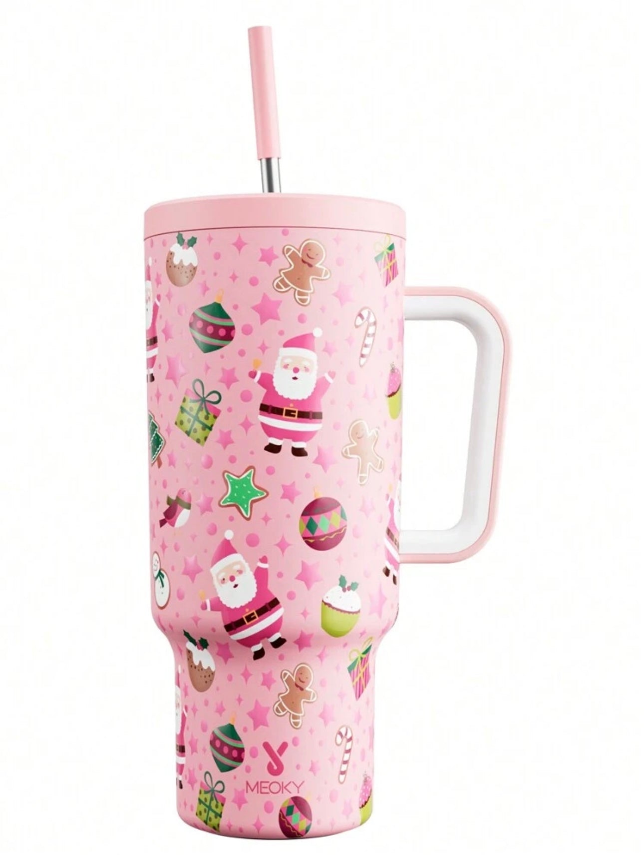 Meoky 40oz Stainless Steel Tumbler with Lid and Straw