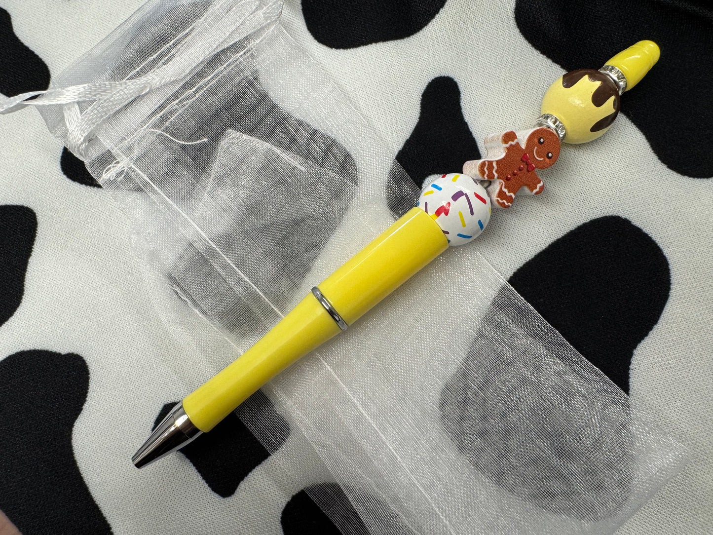 Doughnut & Gingerbread Men Beaded Pens