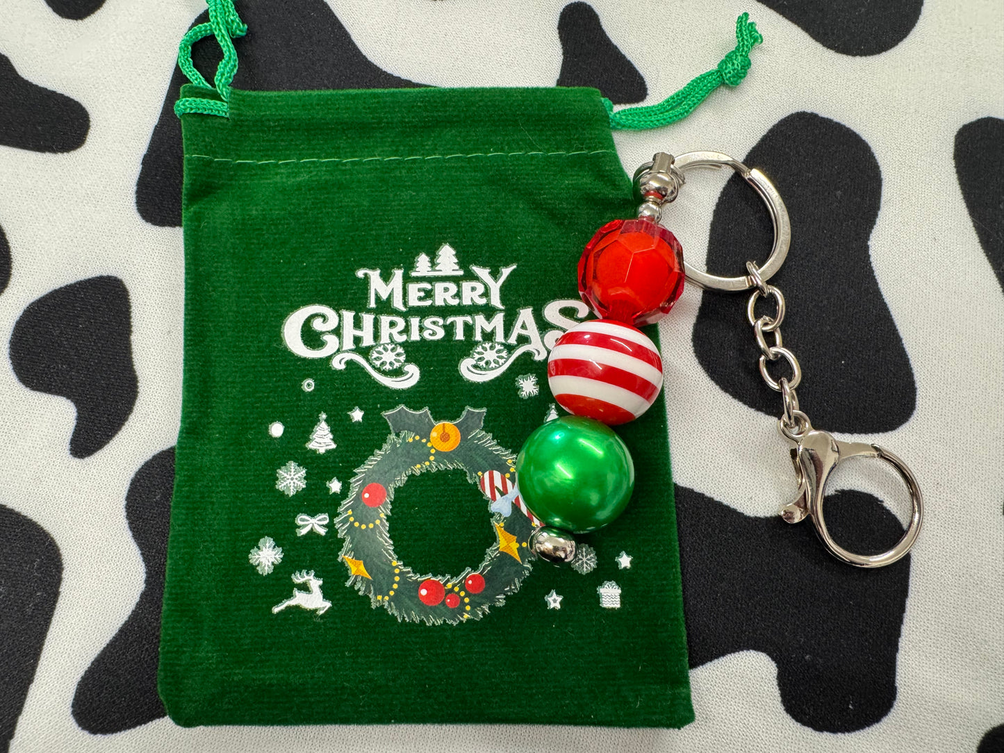 Christmas Beaded Keychains/Bag Decoration