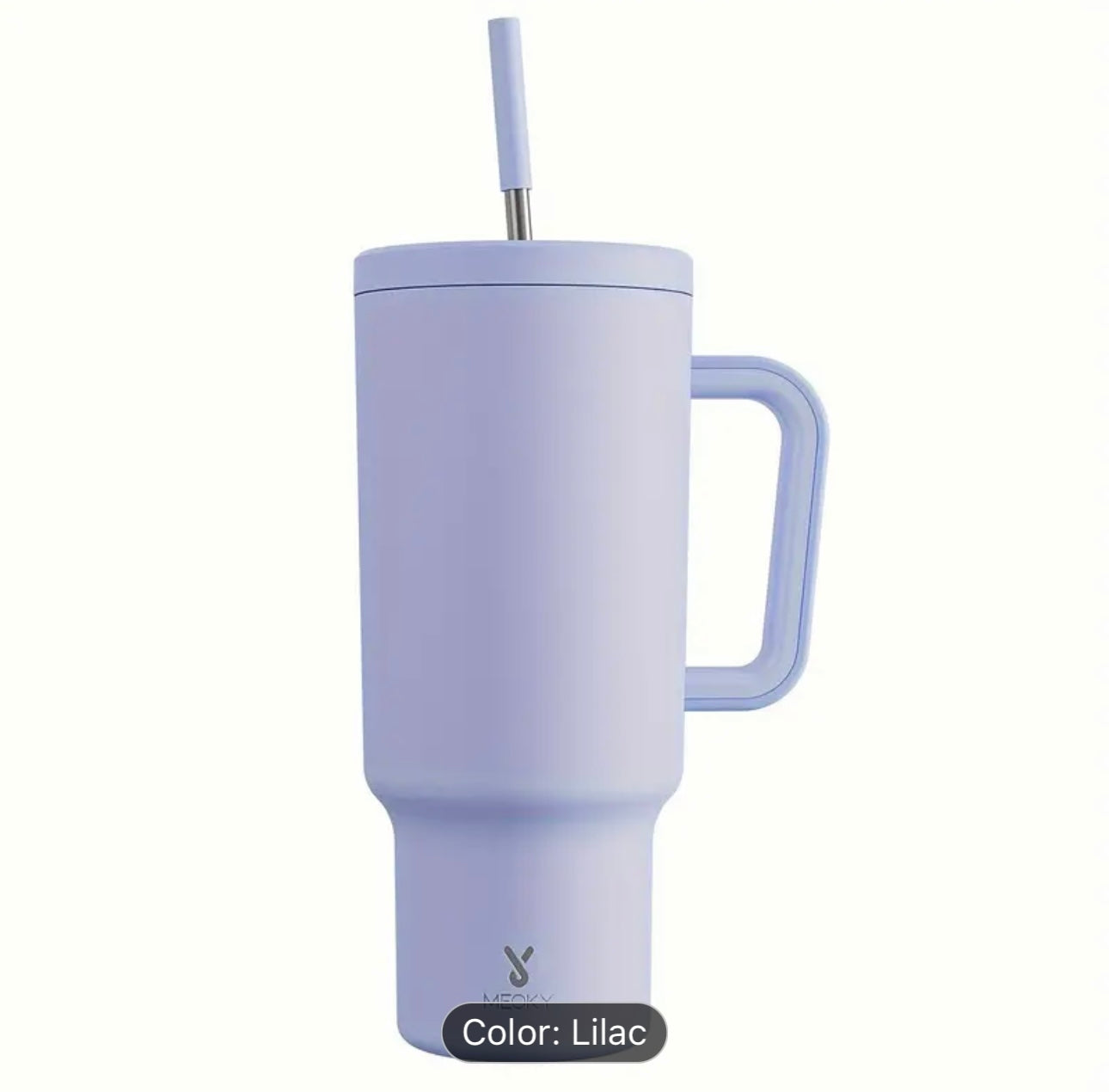 Meoky 40oz Stainless Steel Tumbler with Lid and Straw
