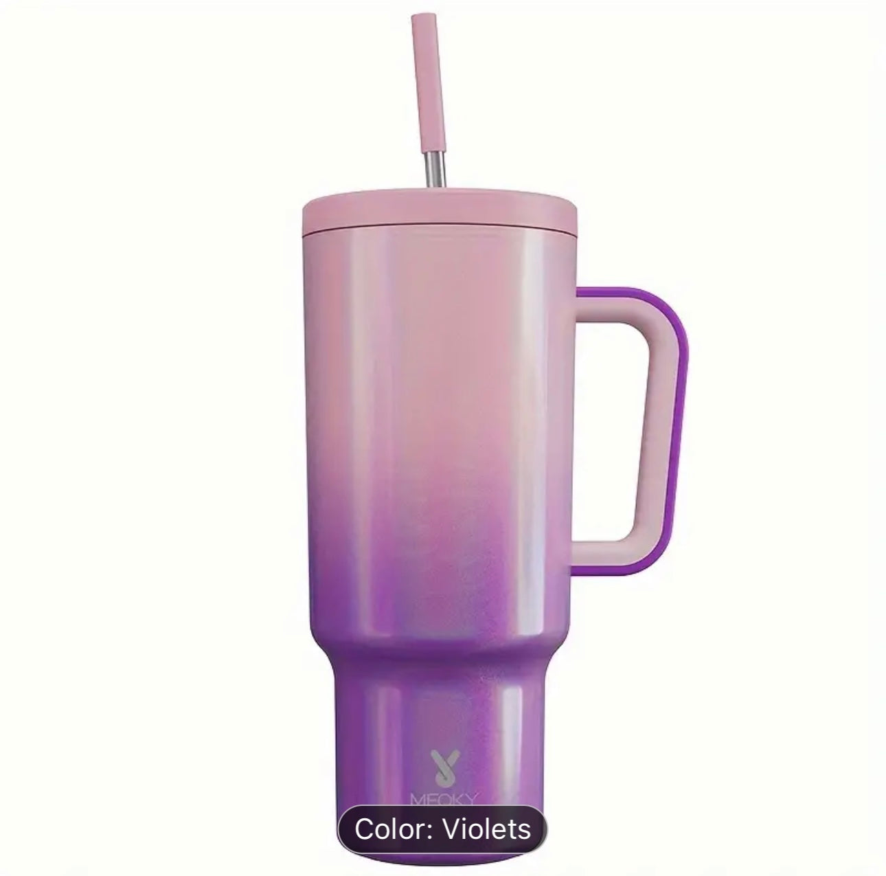 Meoky 40oz Stainless Steel Tumbler with Lid and Straw