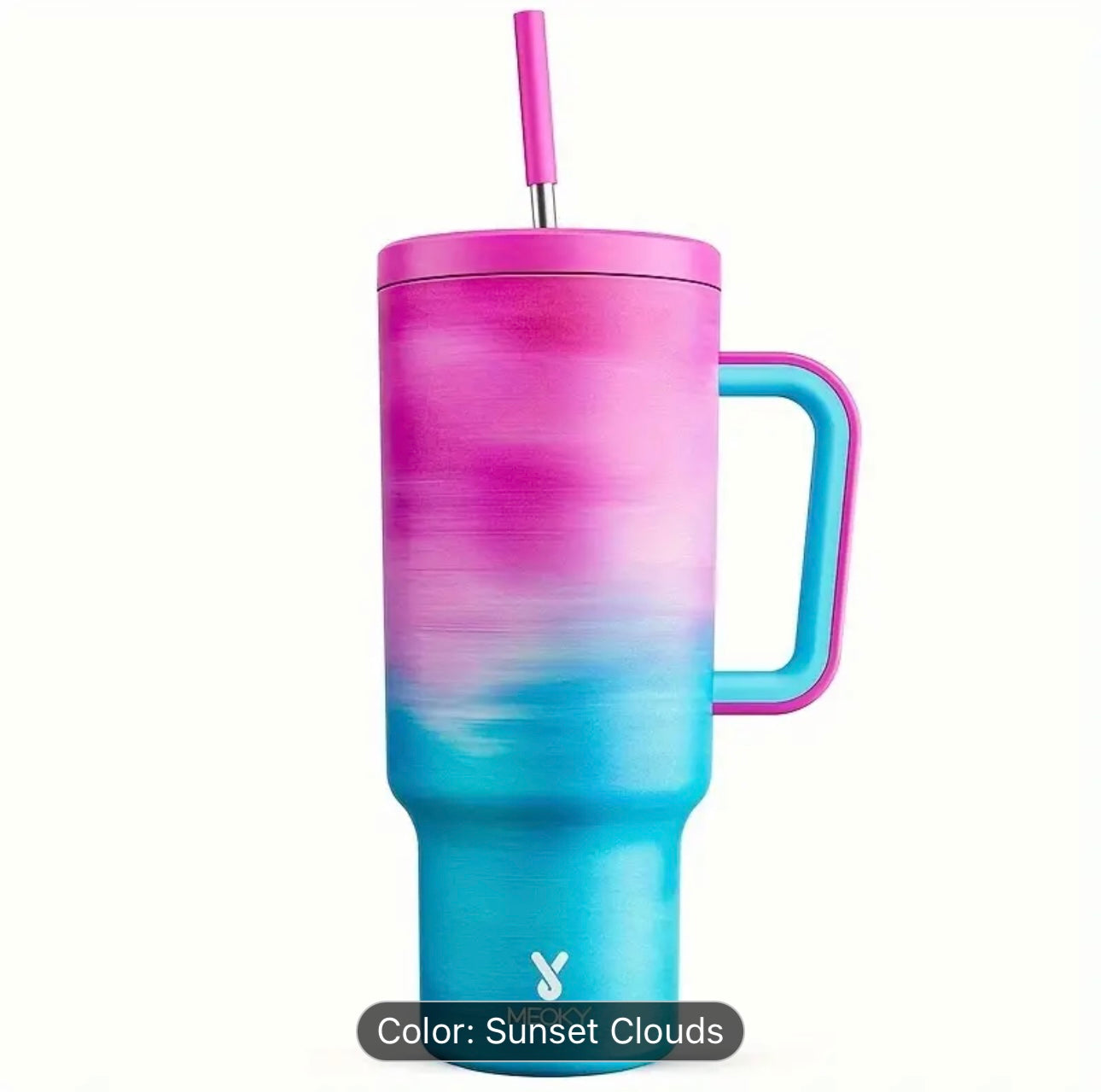 Meoky 40oz Stainless Steel Tumbler with Lid and Straw