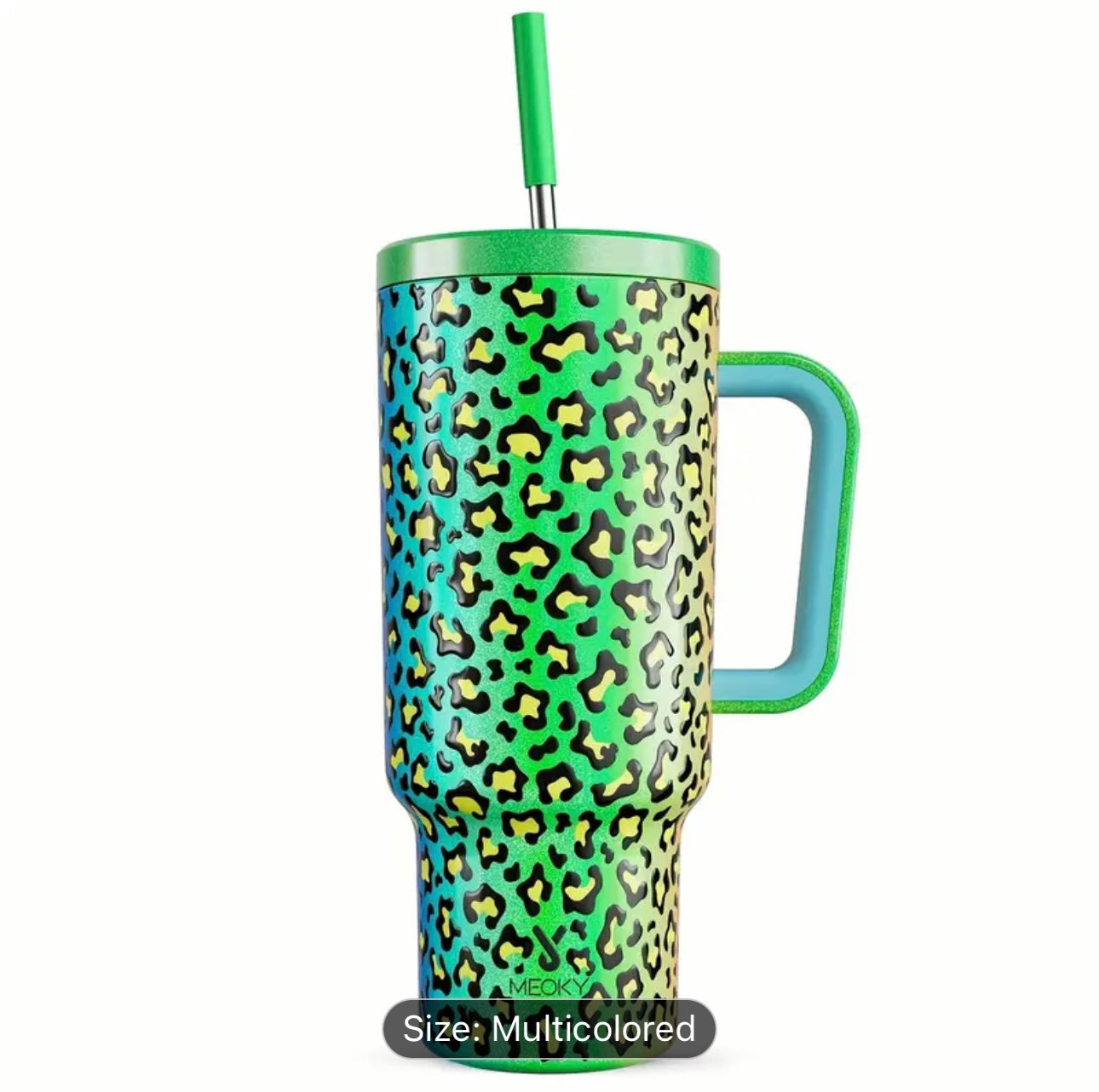 Meoky 40oz Stainless Steel Tumbler with Lid and Straw