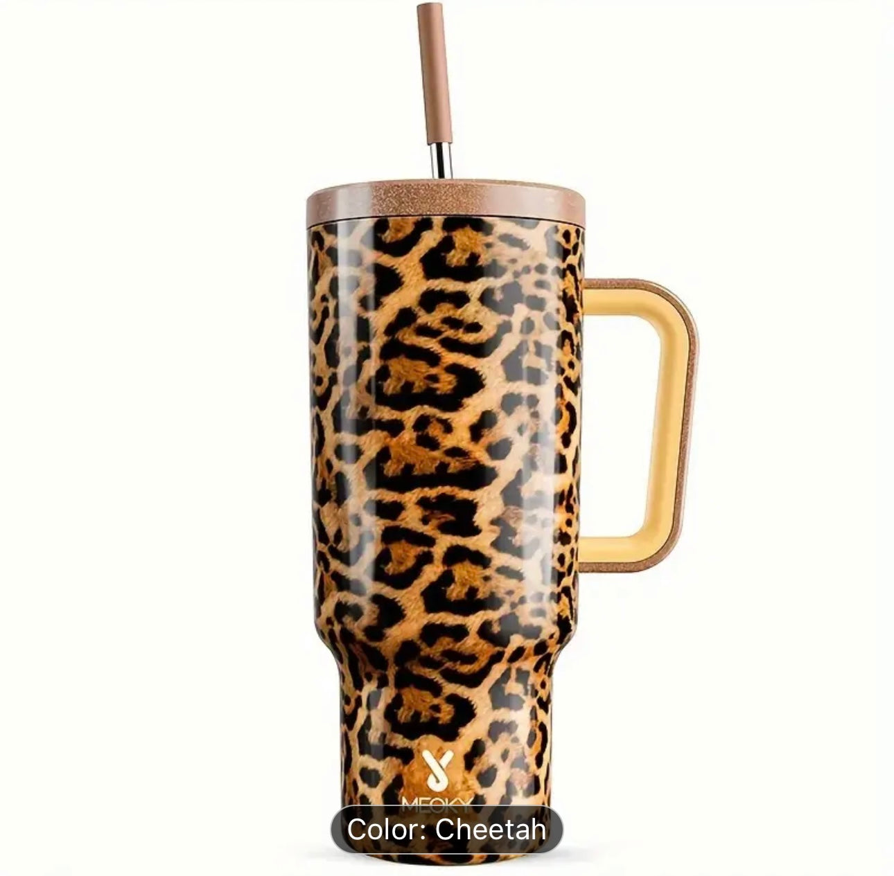 Meoky 40oz Stainless Steel Tumbler with Lid and Straw