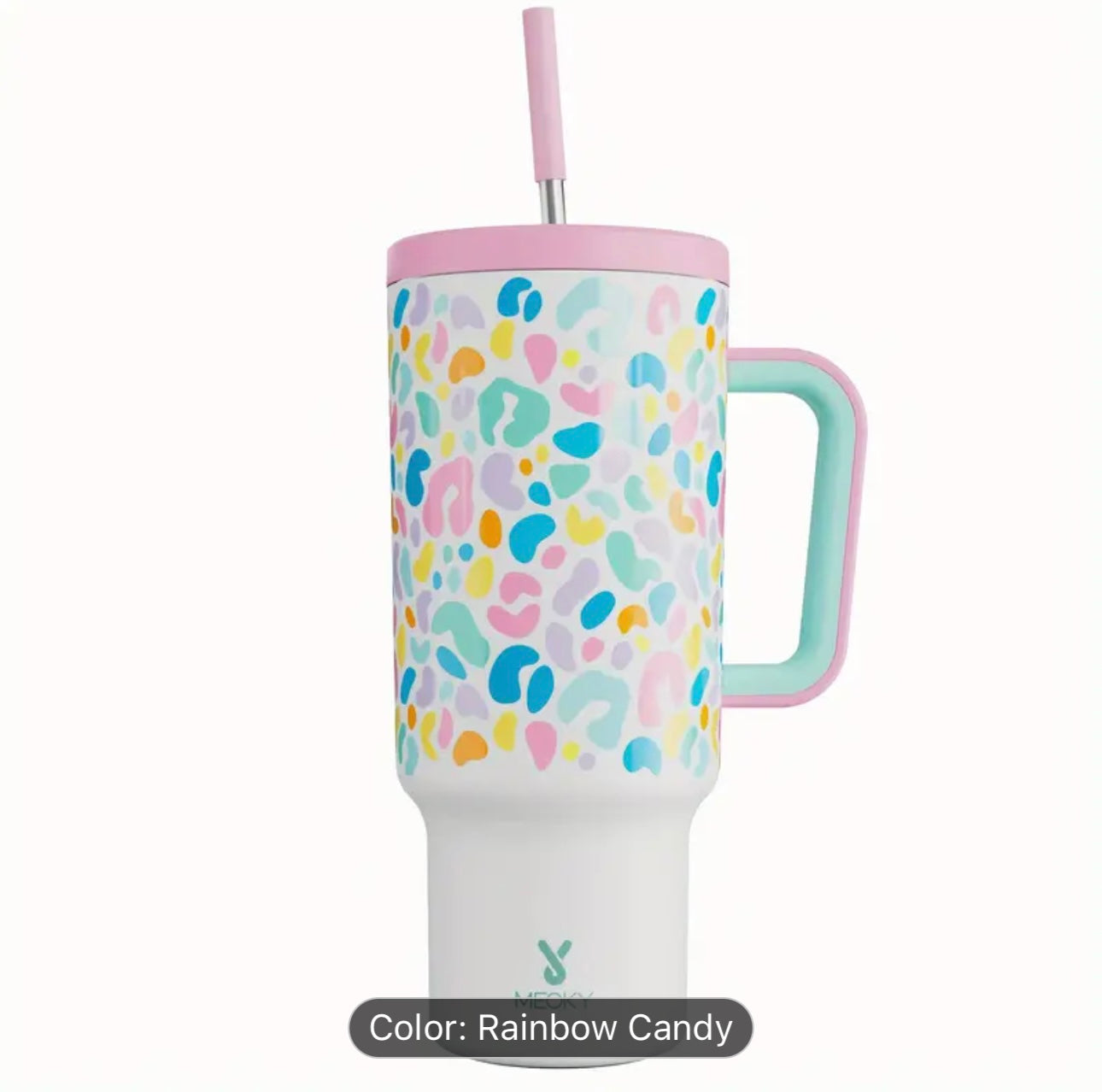 Meoky 40oz Stainless Steel Tumbler with Lid and Straw