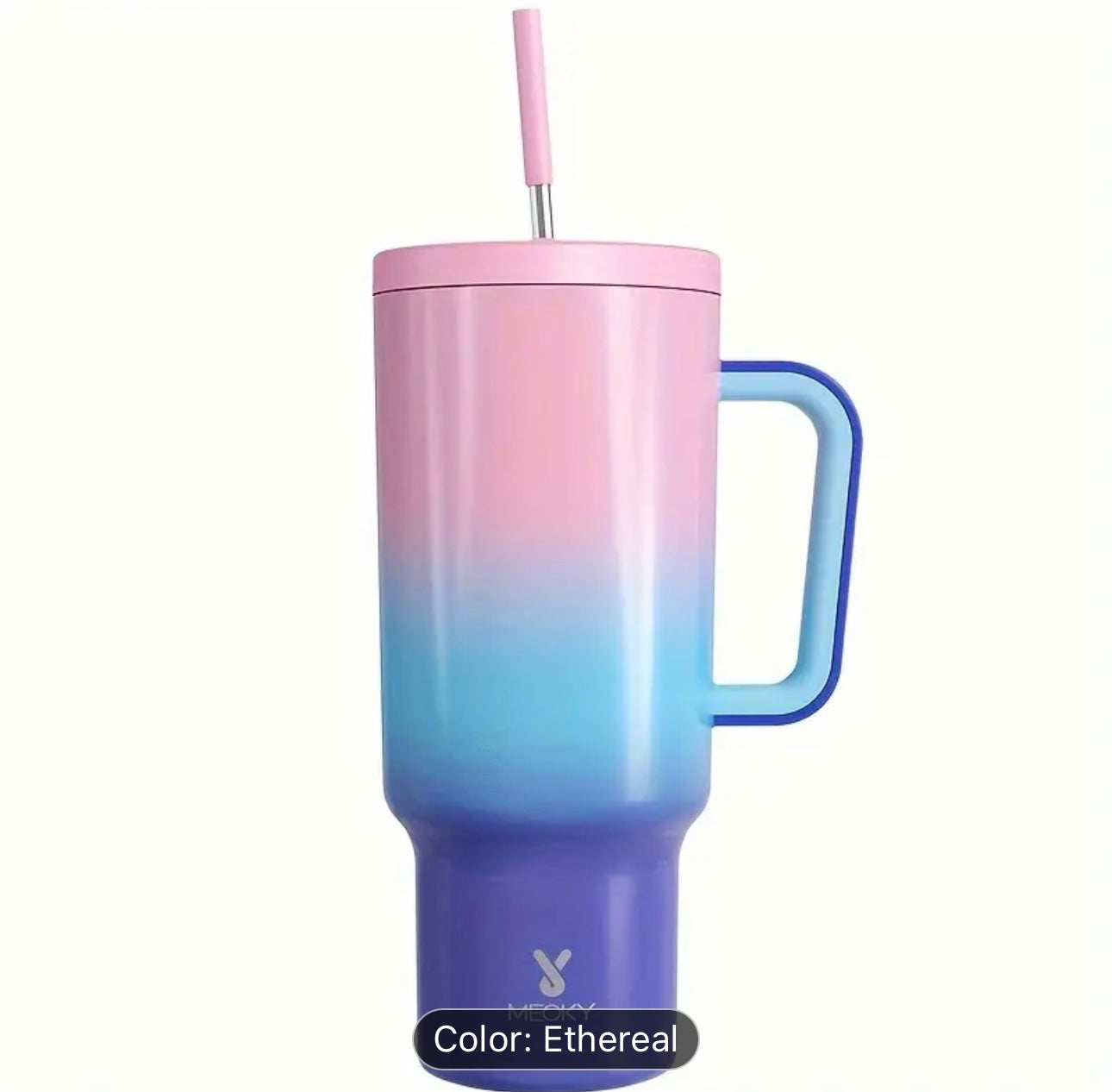 Meoky 40oz Stainless Steel Tumbler with Lid and Straw