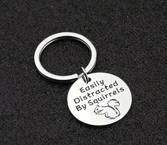 'Easily Distracted By Squirrels' Keyring