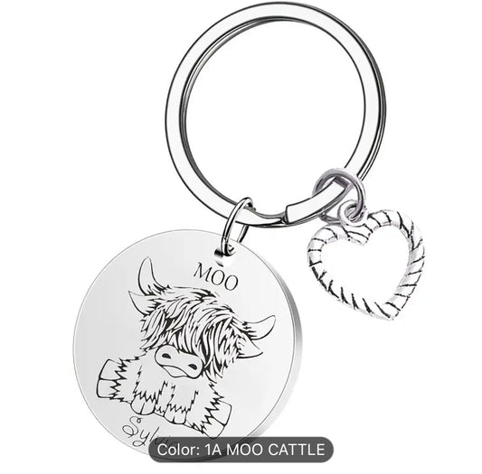 'Sylvia Moo' Highland Cow Keyring