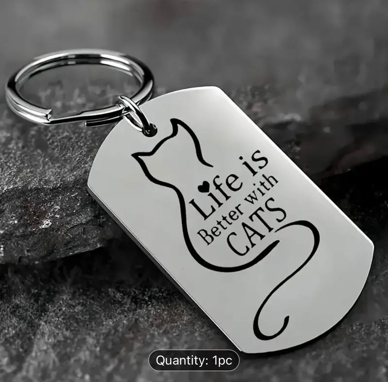 'Life is Better with Cats' Keyring