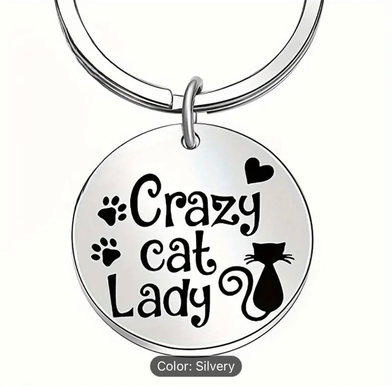 'Crazy Cat Lady' Keyring
