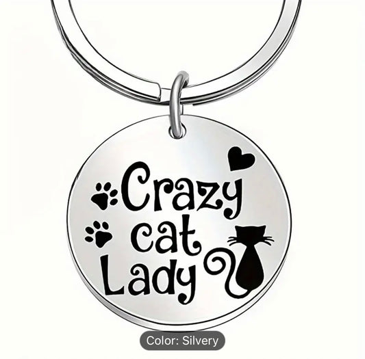 'Crazy Cat Lady' Keyring