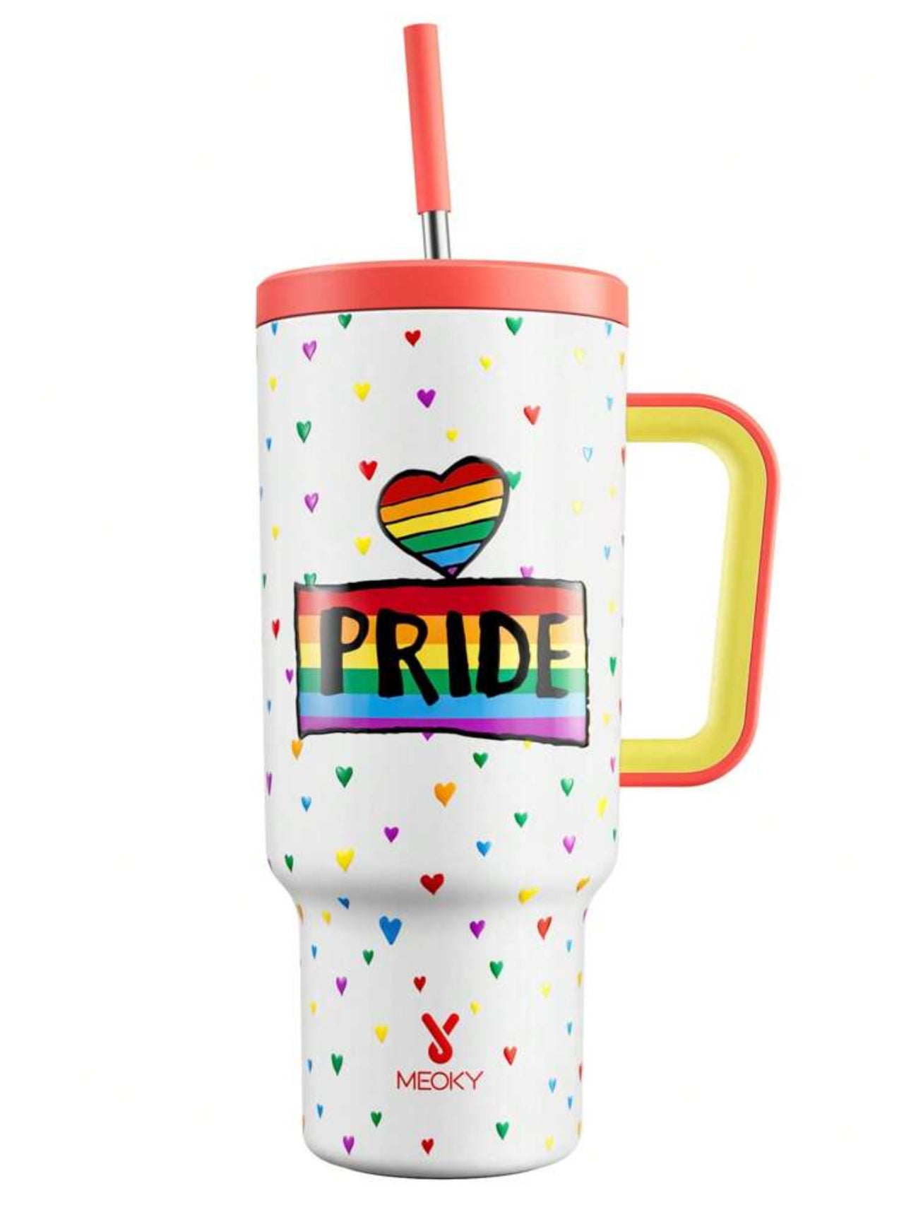 Meoky 40oz Stainless Steel Tumbler with Lid and Straw